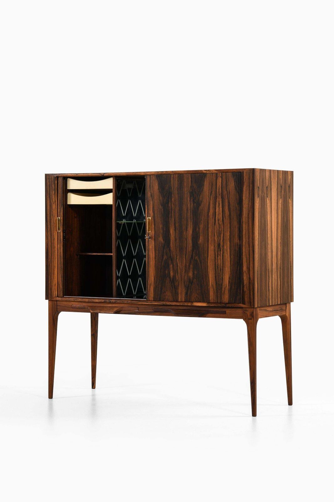 Bar Cabinet With Tambour Doors In Rosewood And Glass By Kurt østervig, 1960's photo Furniture