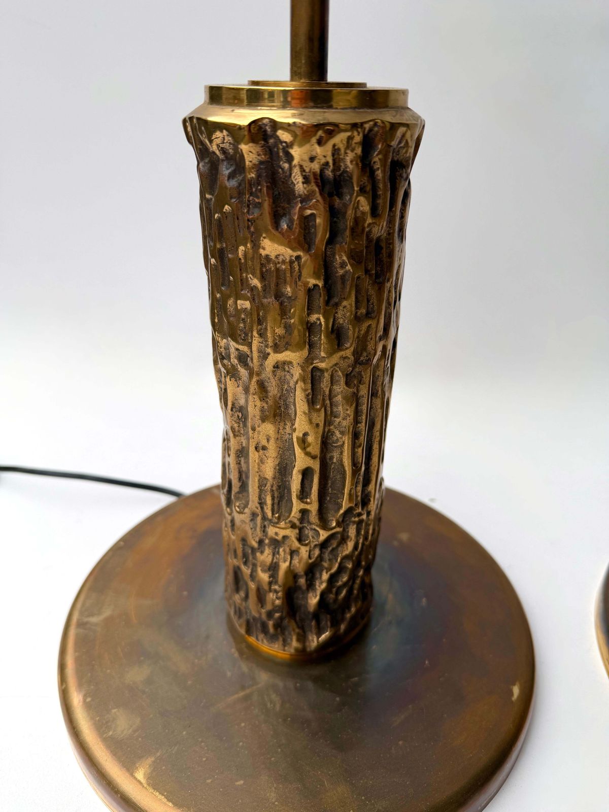 Pair Of Brass Sculpture Lamps By Angelo Brotto For Esperia Italy, 1980s photo Lighting