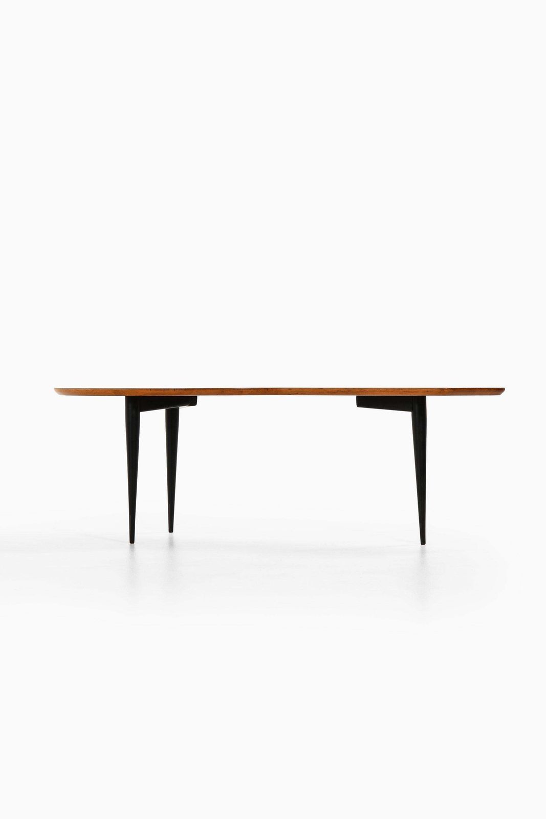 Coffee Table In Black Lacquered Wood And Teak, 1950's photo furniture