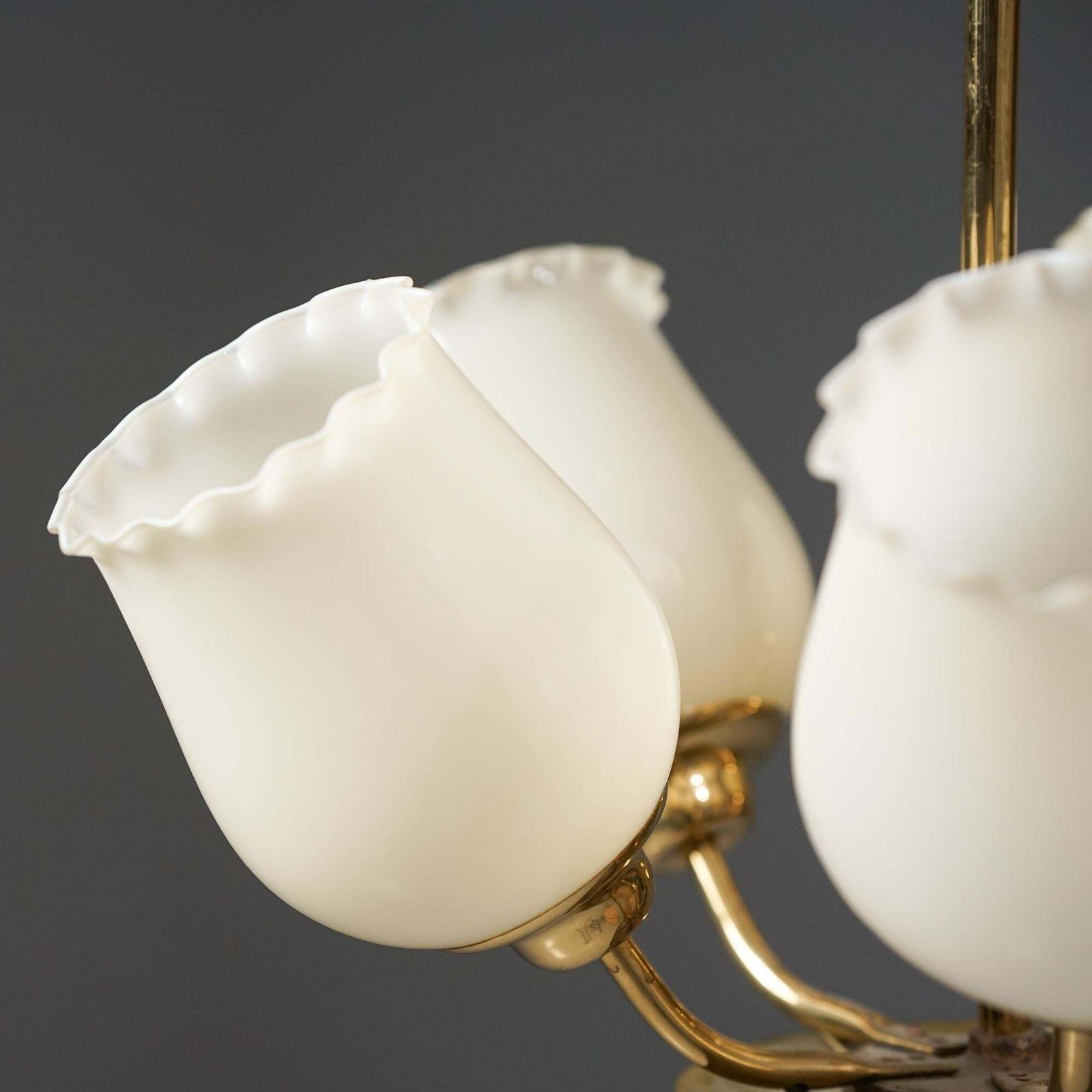 Scandinavian Modern Chandelier In Style Of Paavo Tynell, Finland, 1950s photo for sale