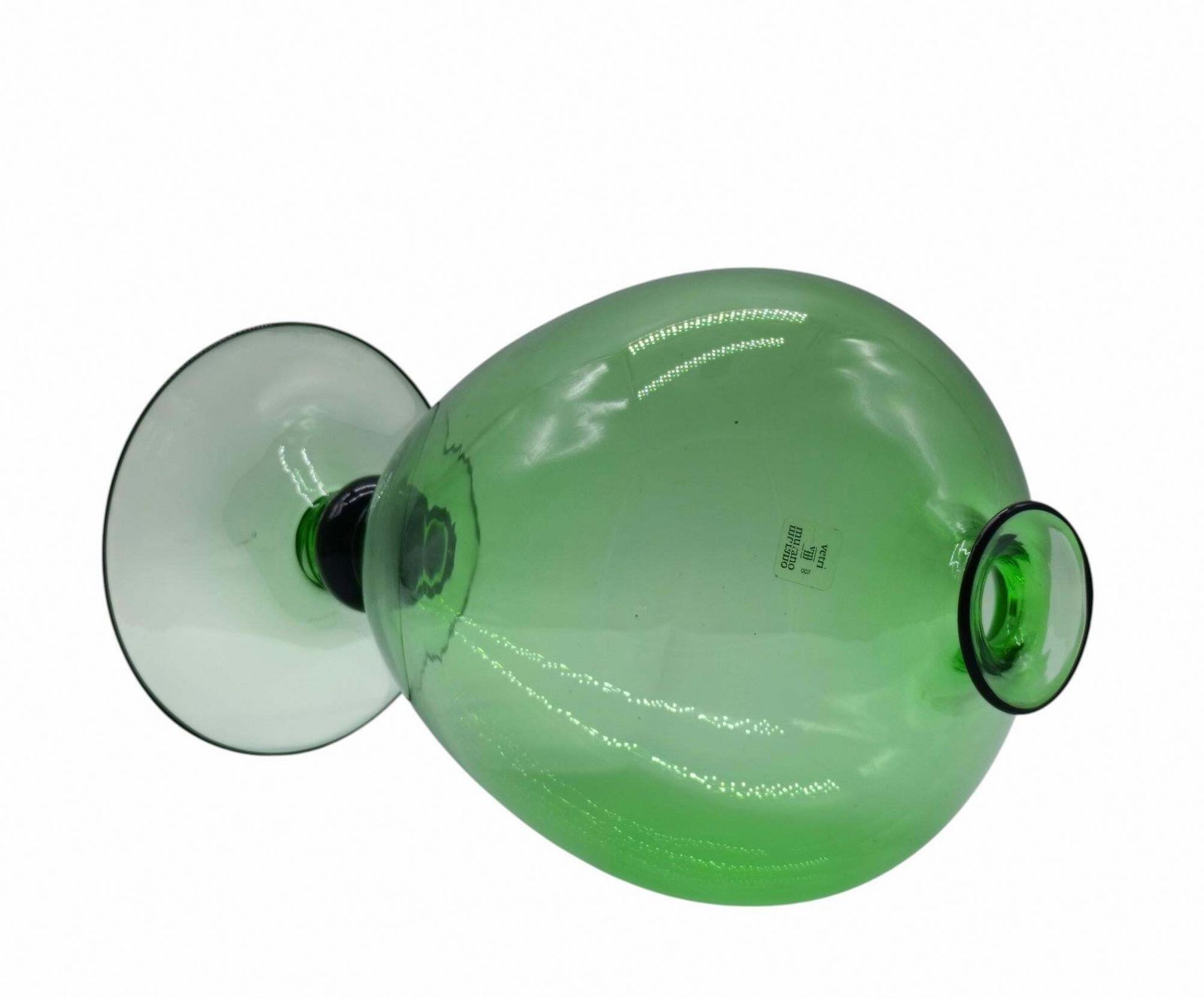 Barovier & Toso Vaso "Veronese" In Vetro Di Murano Verde, Italia 1980s photo vintage