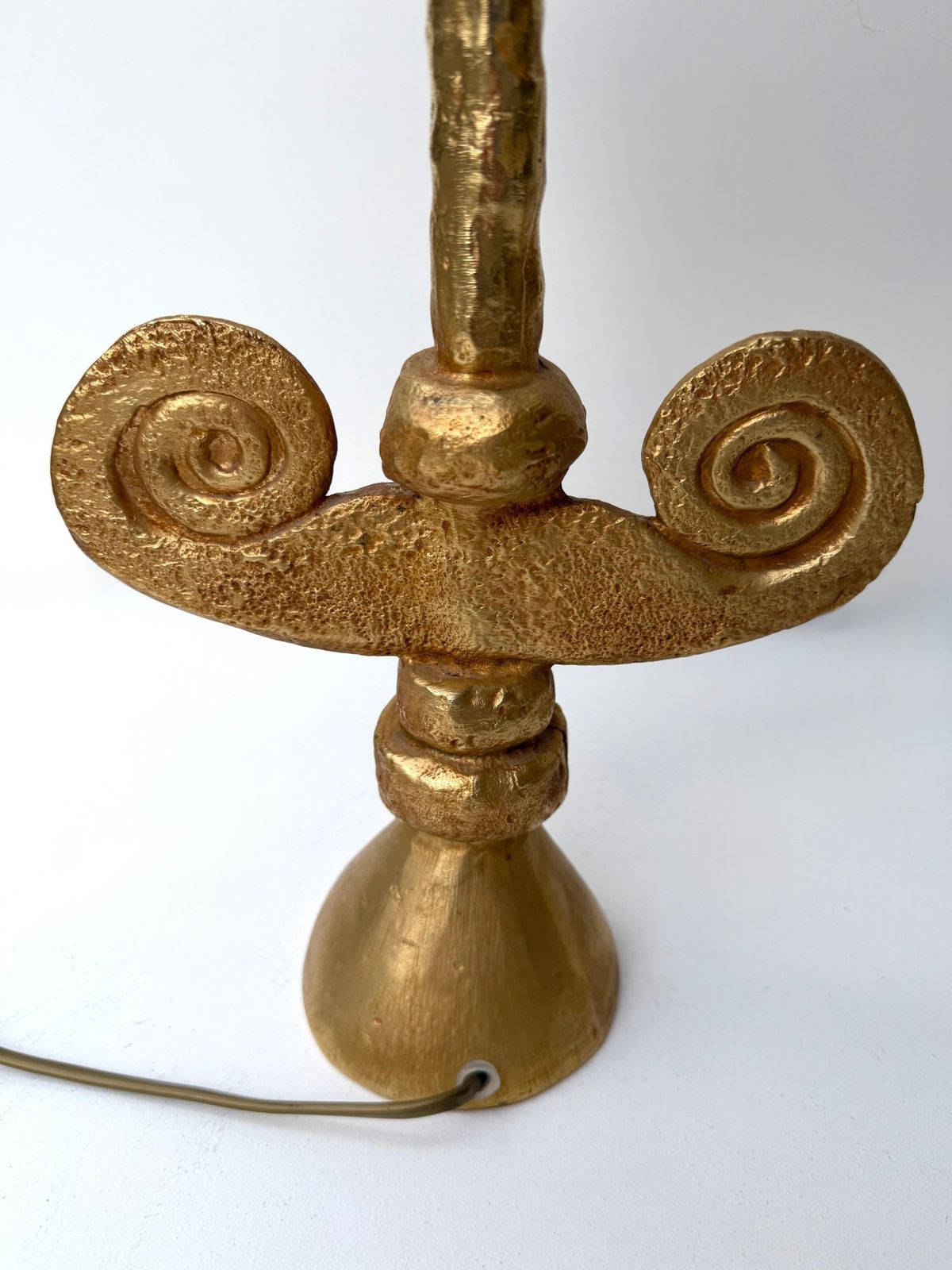 photo vinterior Pair Of Lamps Gilt Metal By Pierre Casenove For Fondica, France, 1990s