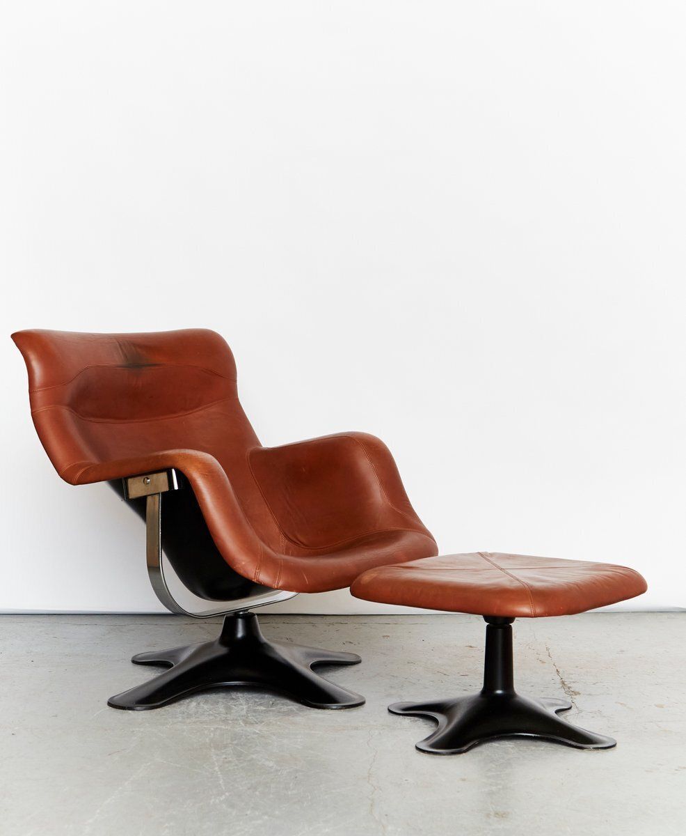 Set Of Carousel Chair & Ottoman By Yrjö Kukkapuro For Haimi, 1965 photo for sale