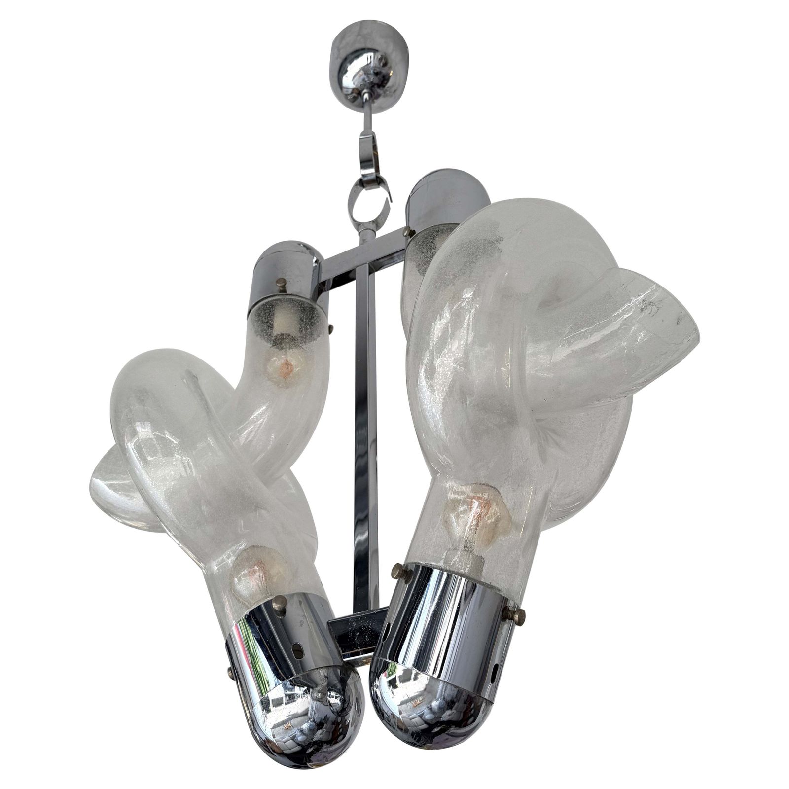 Pendant Lighting Murano Glass And Metal By Aldo Nason For Mazzega, Italy, 1970s