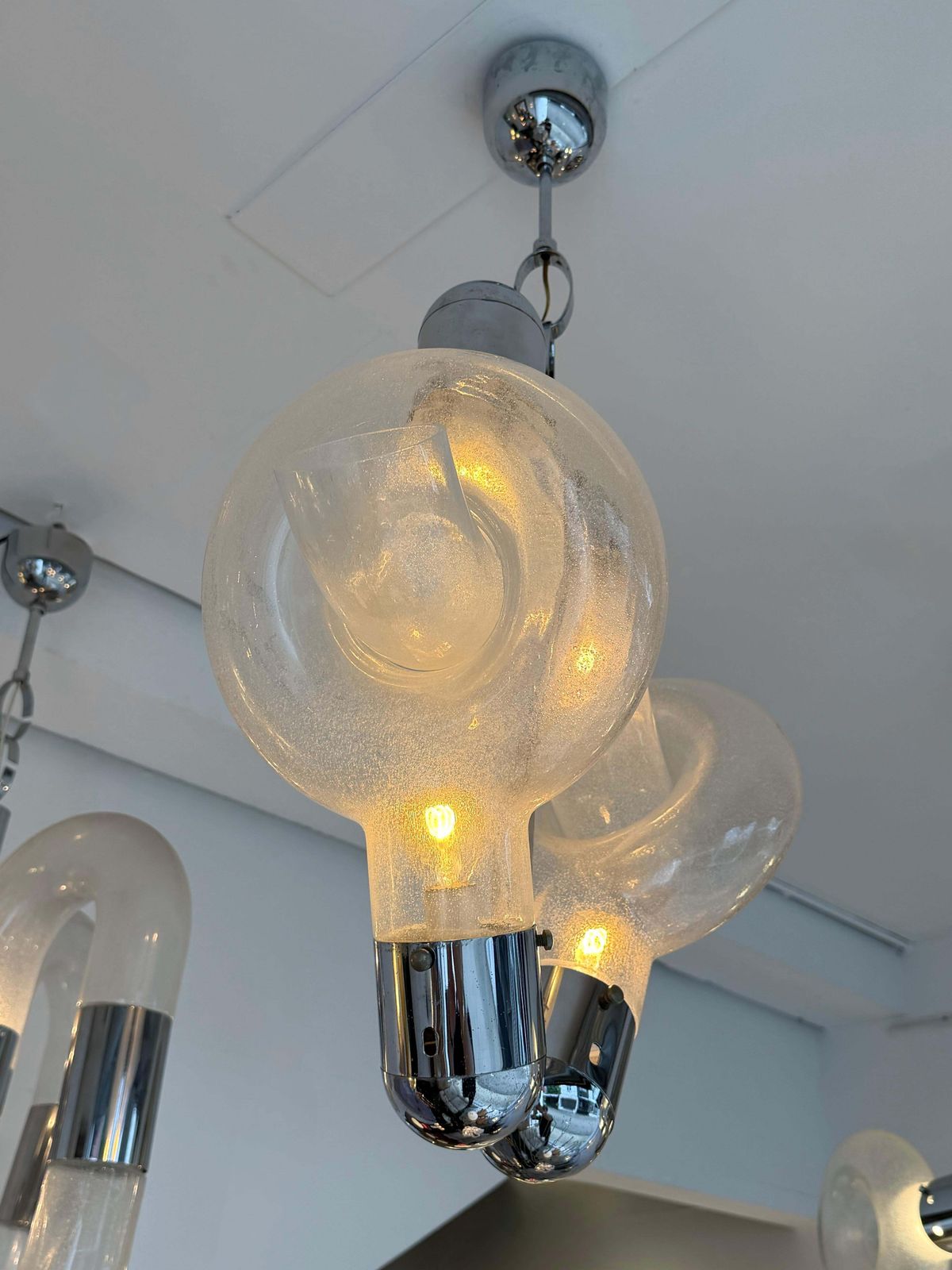Pendant Lighting Murano Glass And Metal By Aldo Nason For Mazzega, Italy, 1970s photo vinterior