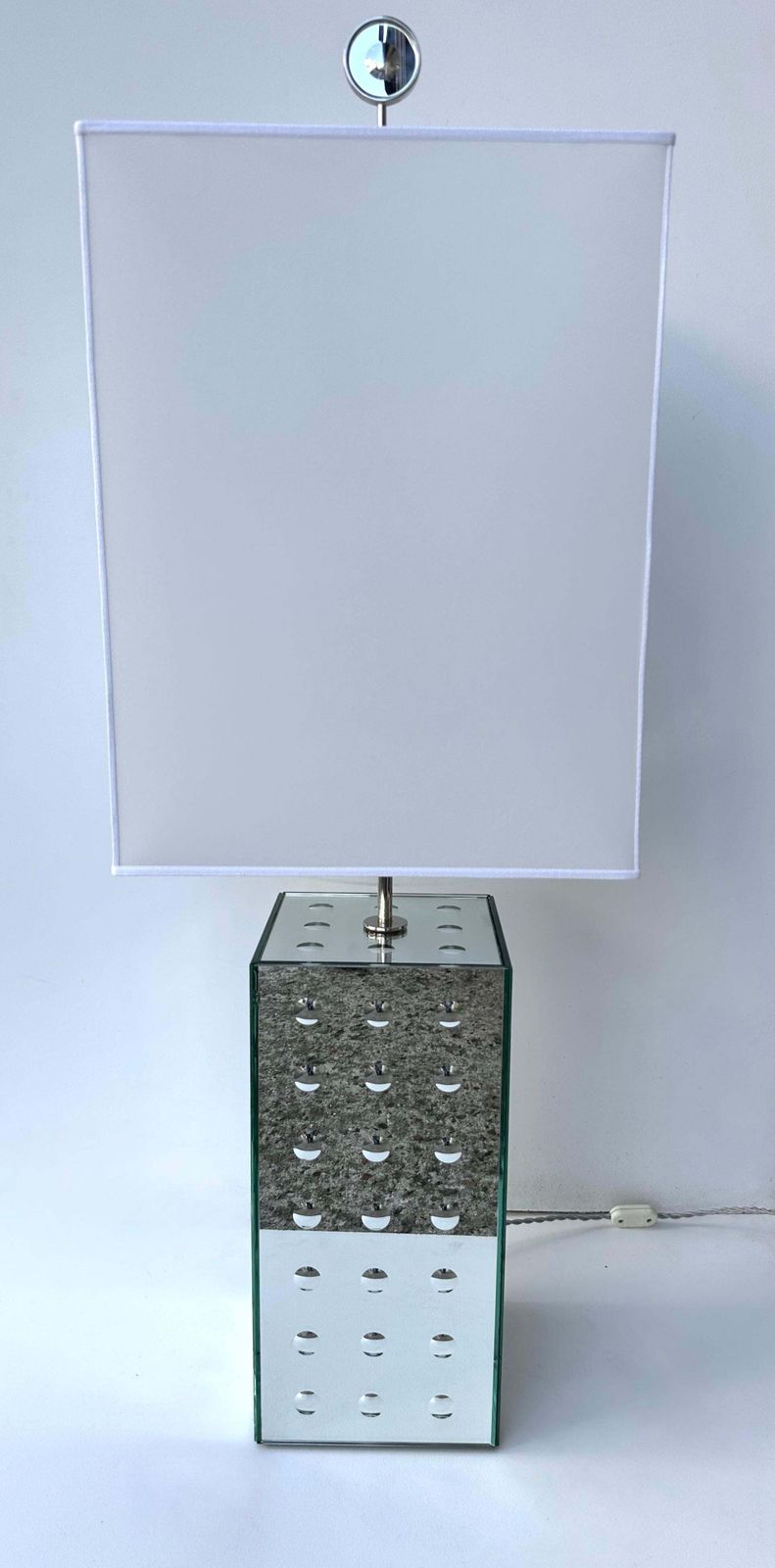 Contemporary Pair Of Silver Optical Murano Glass Lamps By Roberto Rida, Italy photo buy