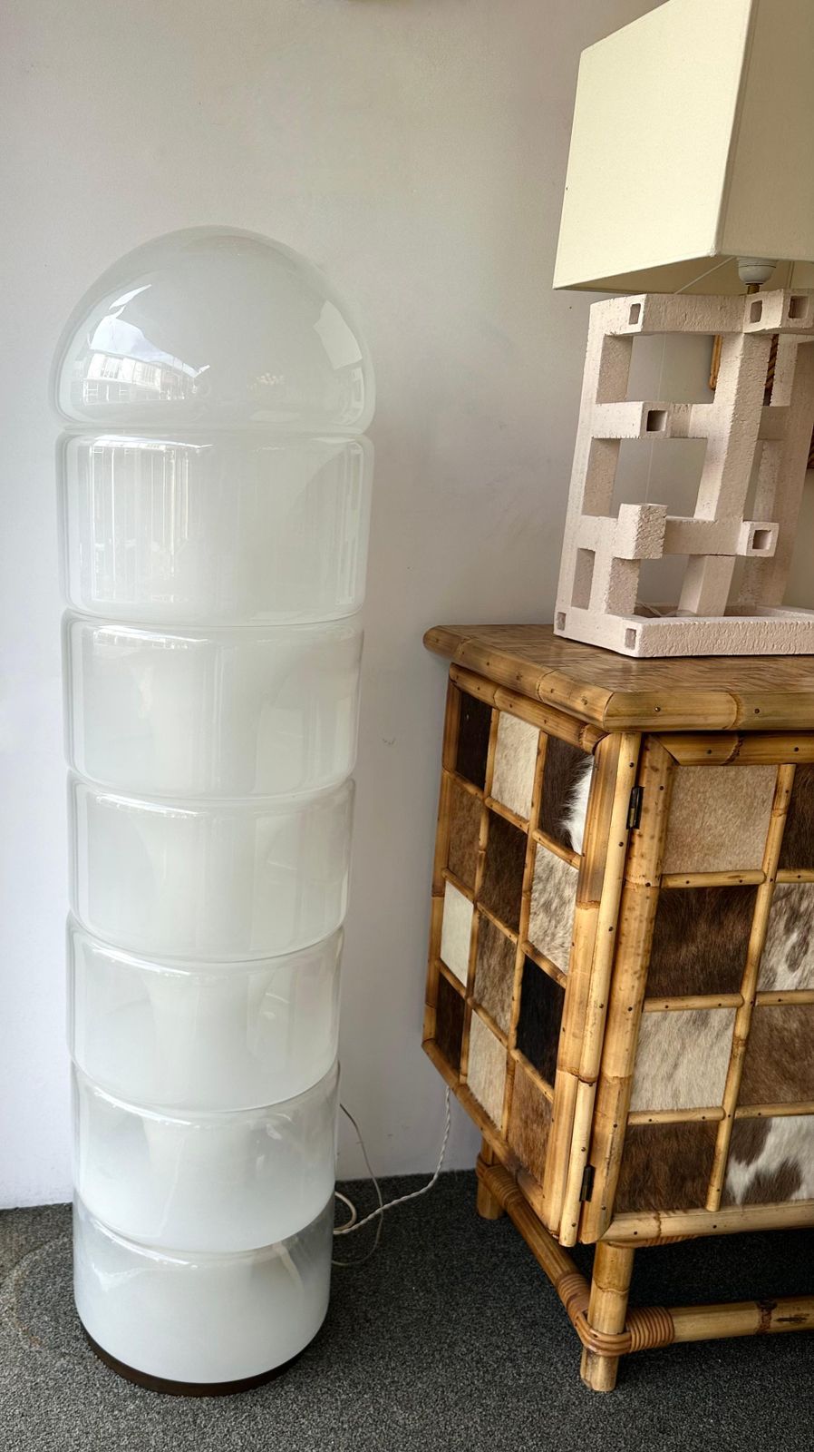 photo vinterior Floor Lamp  Lt316 Murano Glass By Carlo Nason For Mazzega, Italy, 1970s