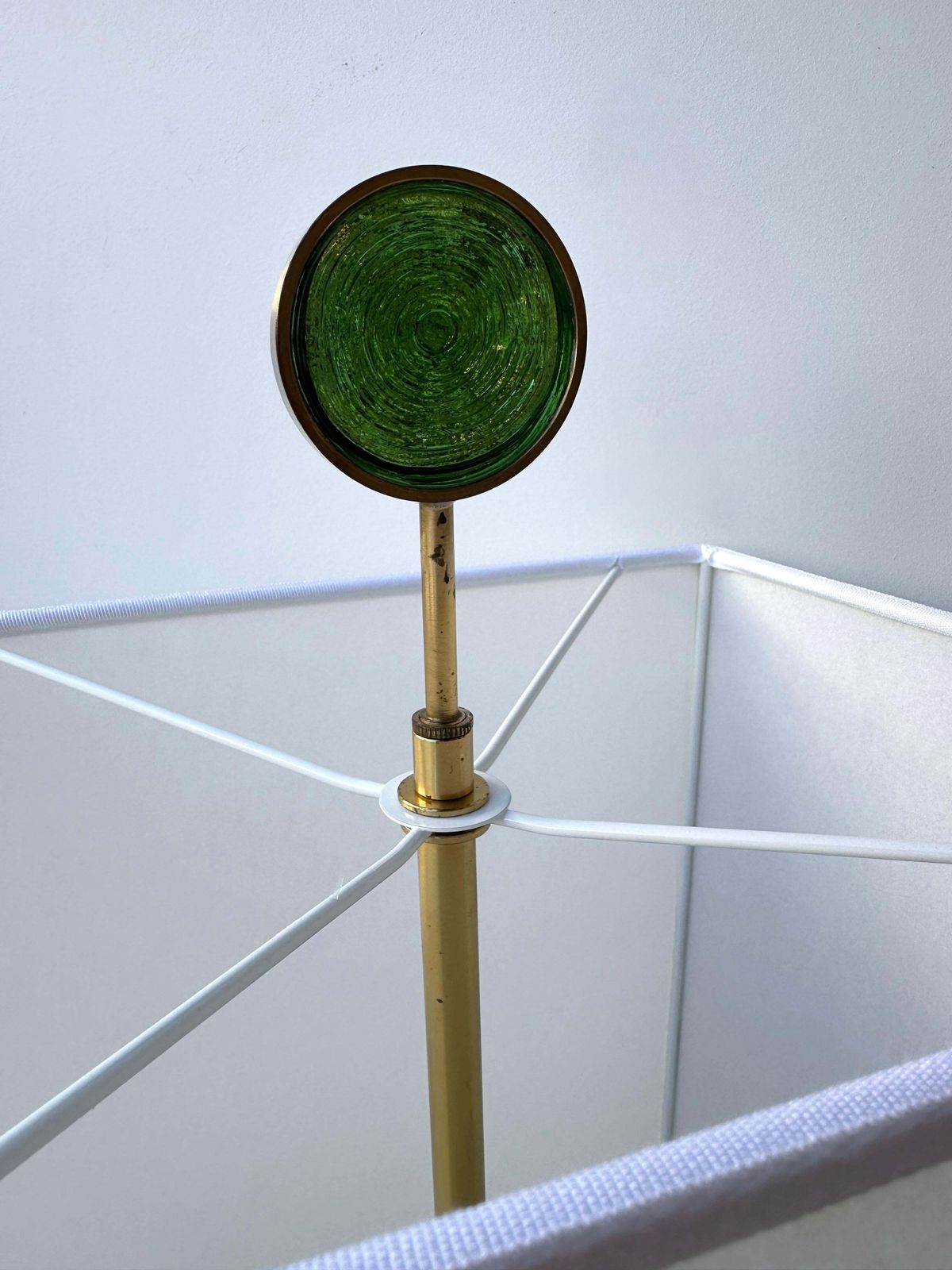 Contemporary Pair Of Brass And Murano Glass Lamps By Roberto Giulio Rida, Italy photo vinterior