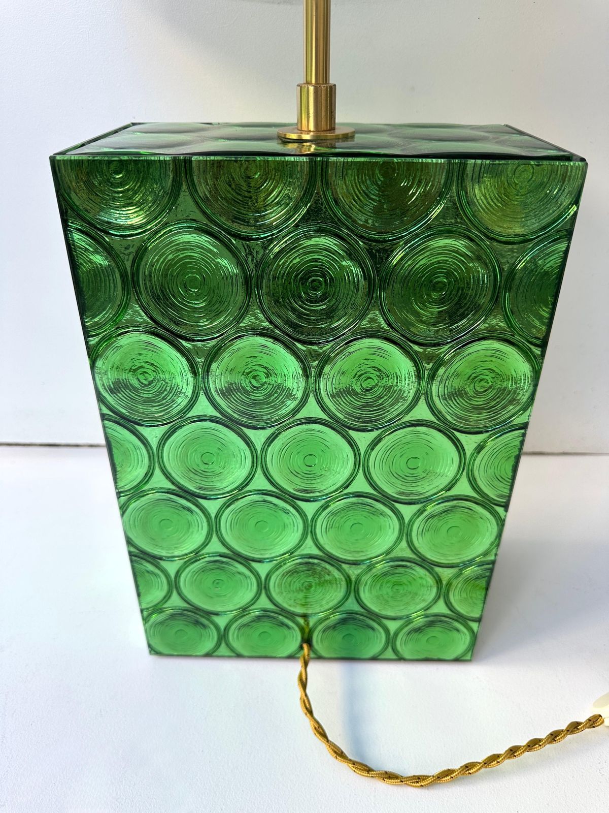 photo furniture Contemporary Pair Of Brass And Murano Glass Lamps By Roberto Giulio Rida, Italy