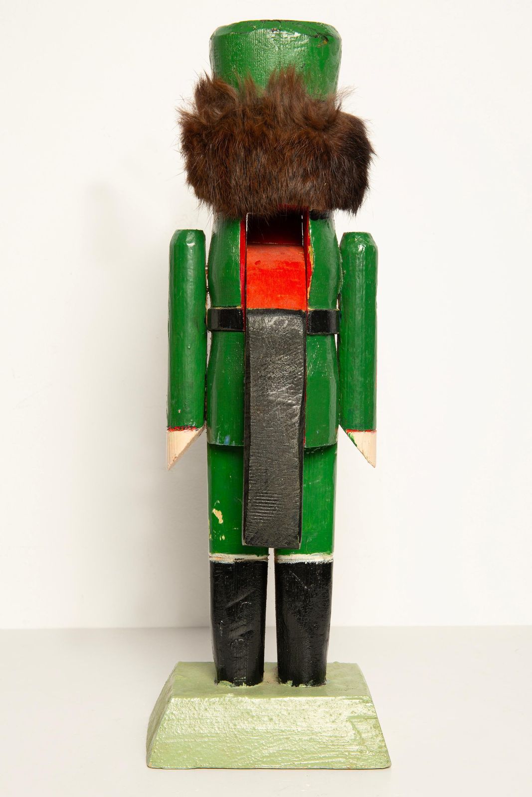 Home Decor Vintage Christmas Big Green Nutcracker, Wood, Erzgebirge, Germany, 1970 photo