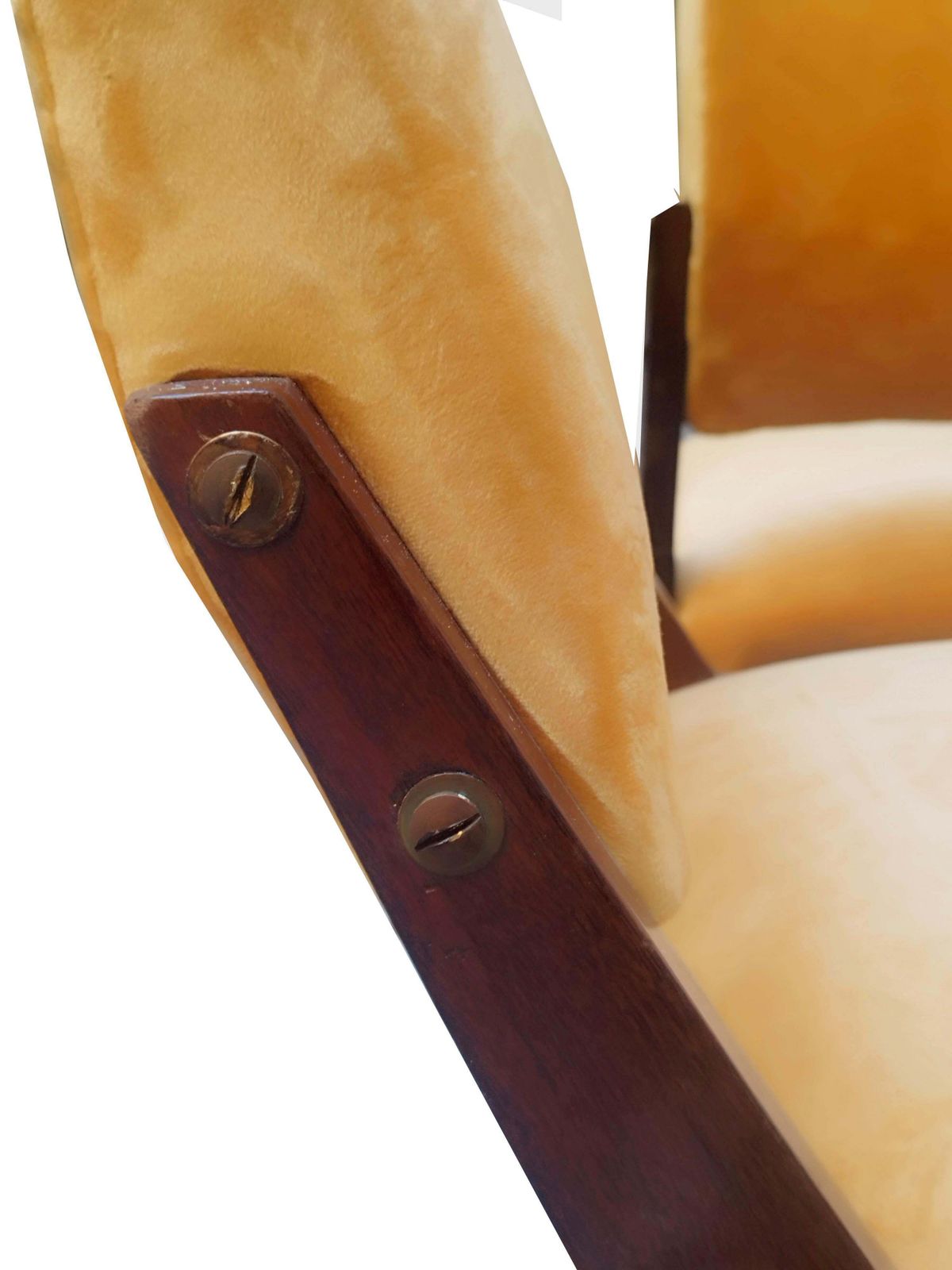 Ico Parisi Style Pair Of Wood And Velvet Chairs, Italy 1960s photo 531.0