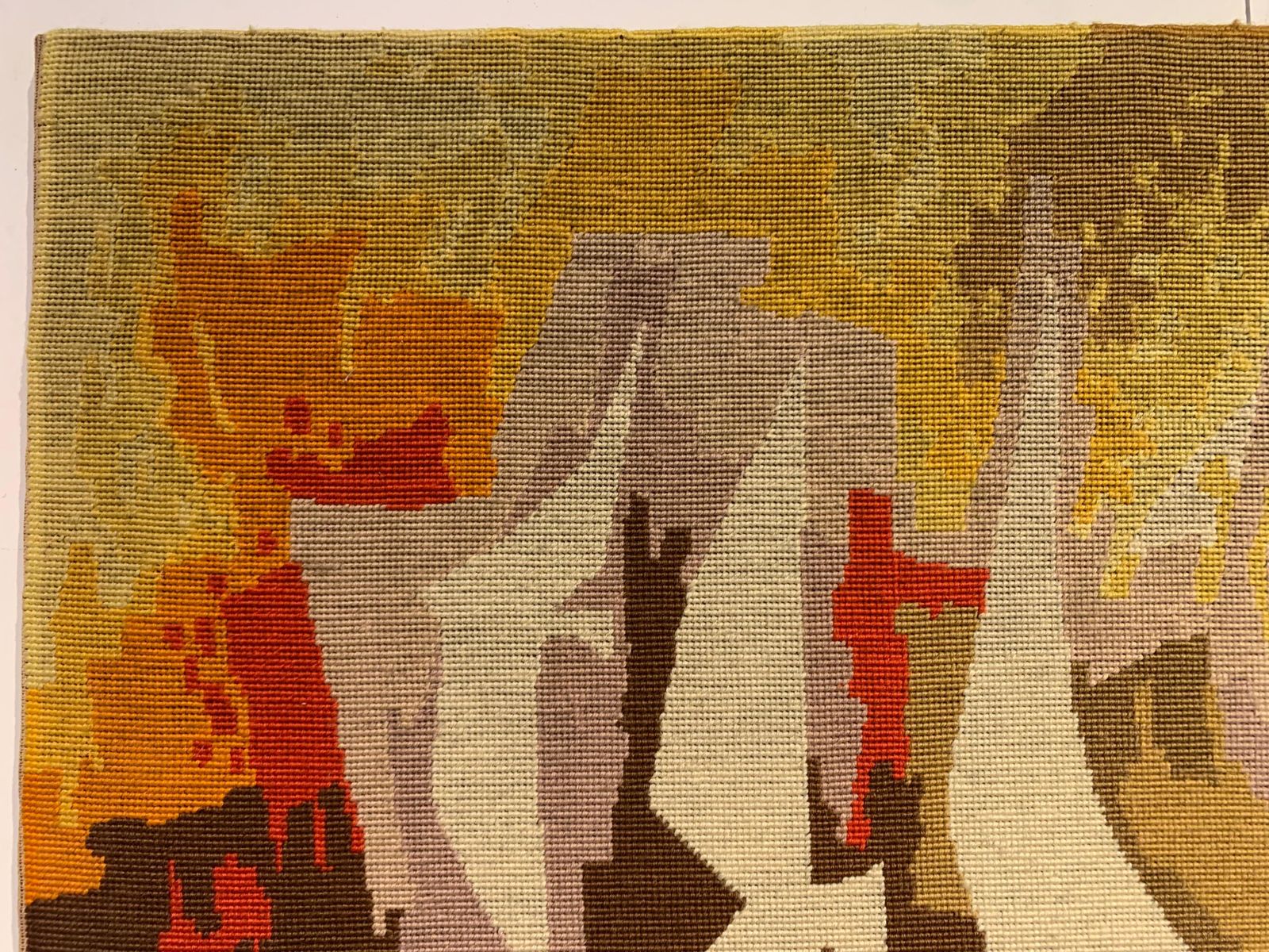 Mid Century Modern Wool Tapestry, Signed Duprez, French, 73x102 Cm photo furniture