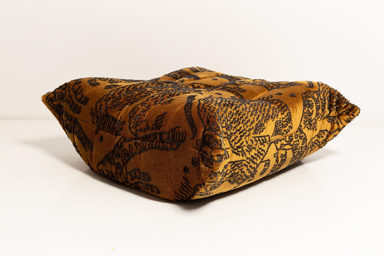 Michel Ducaroy For Ligne Roset Togo Footstool Ottoman In Tiger Mountain By Dedar photo for sale