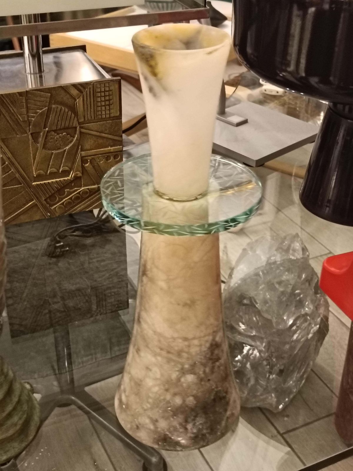 Hannibal Oste Alabaster Vase, Italy 2009 photo vintage