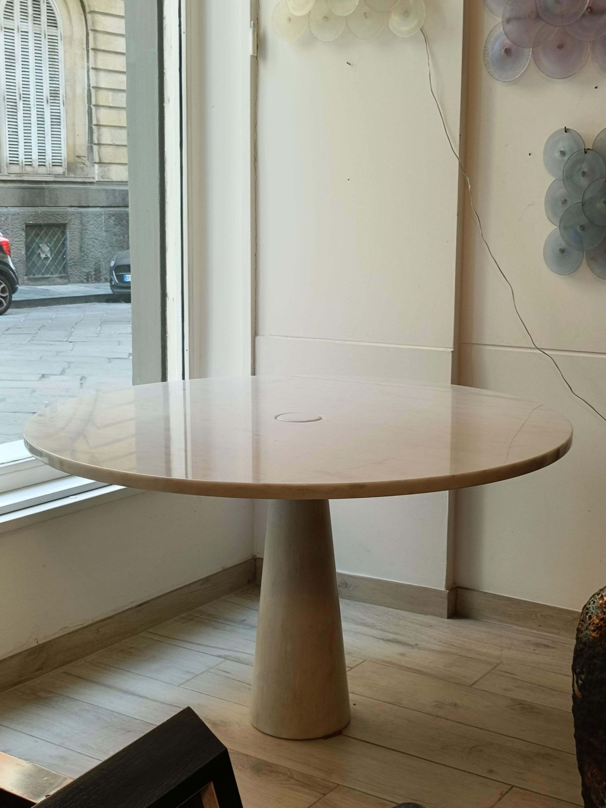 Angelo Mangiarotti Round Marble Table Series "Eros" Italy 1970s photo for sale