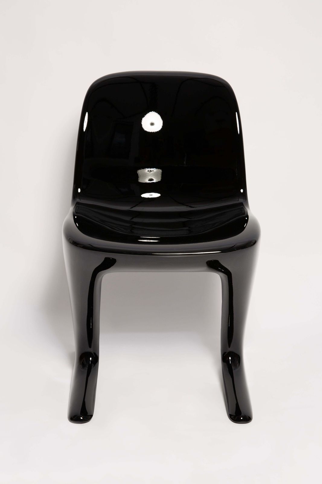Mid Century Black Glossy Kangaroo Chair Designed By Ernst Moeckl, Germany, 1960s photo Furniture