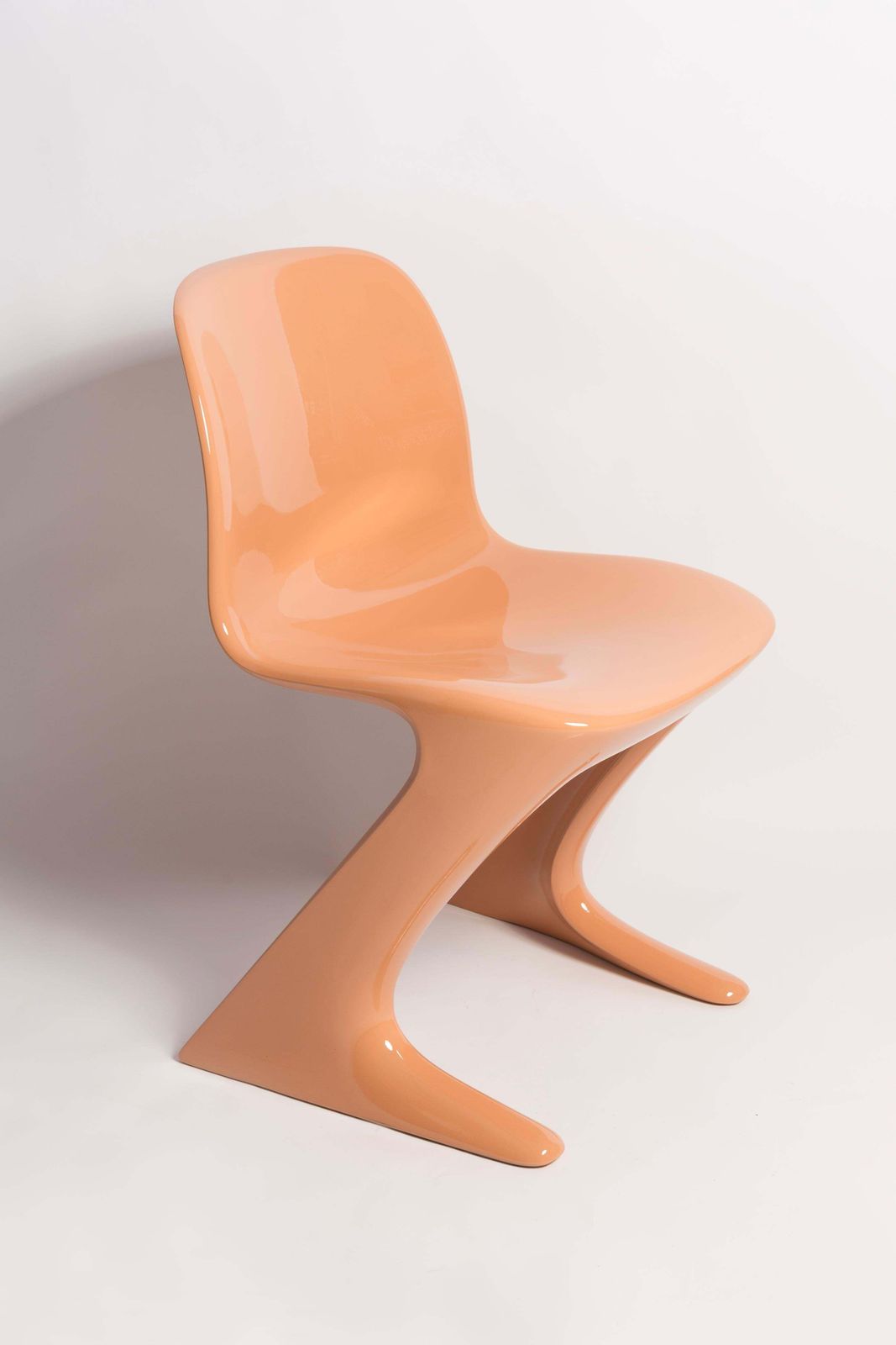 Mid Century Light Orange Apricot Kangaroo Chair, Ernst Moeckl, Germany, 1968 photo furniture