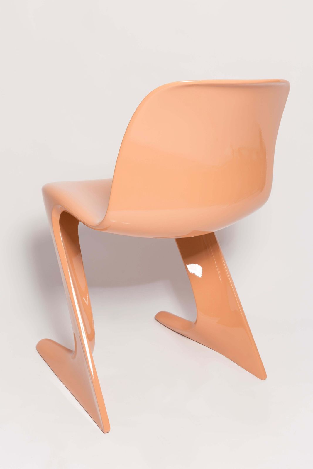 Six Mid Century Orange Apricot Kangaroo Chairs, Ernst Moeckl, Germany, 1968 photo vinterior