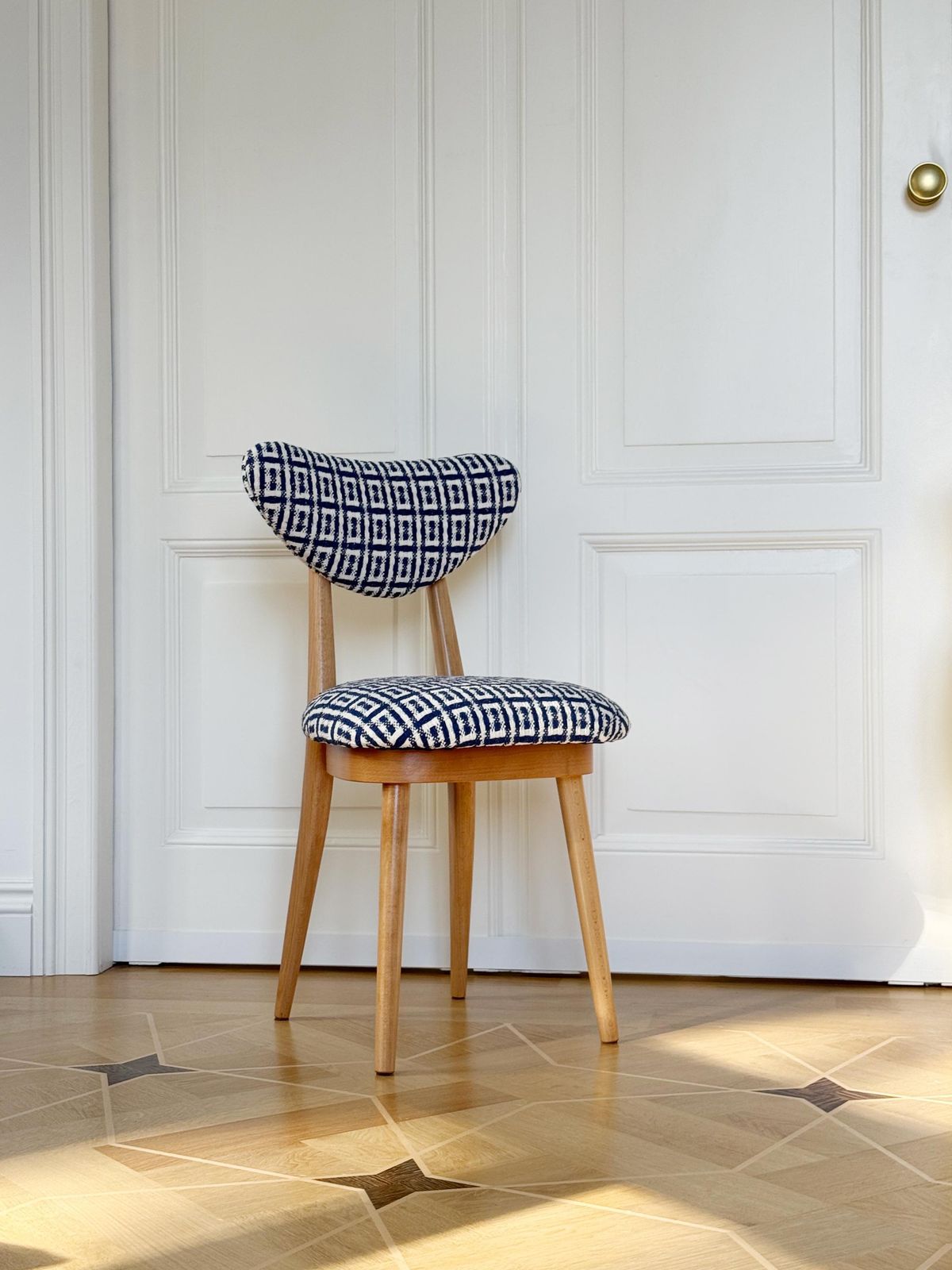 Set Van Acht Mid Century Hartstoelen In Hsh Jacquard Van Dedar, Europa, Jaren 1960 photo 7469.0