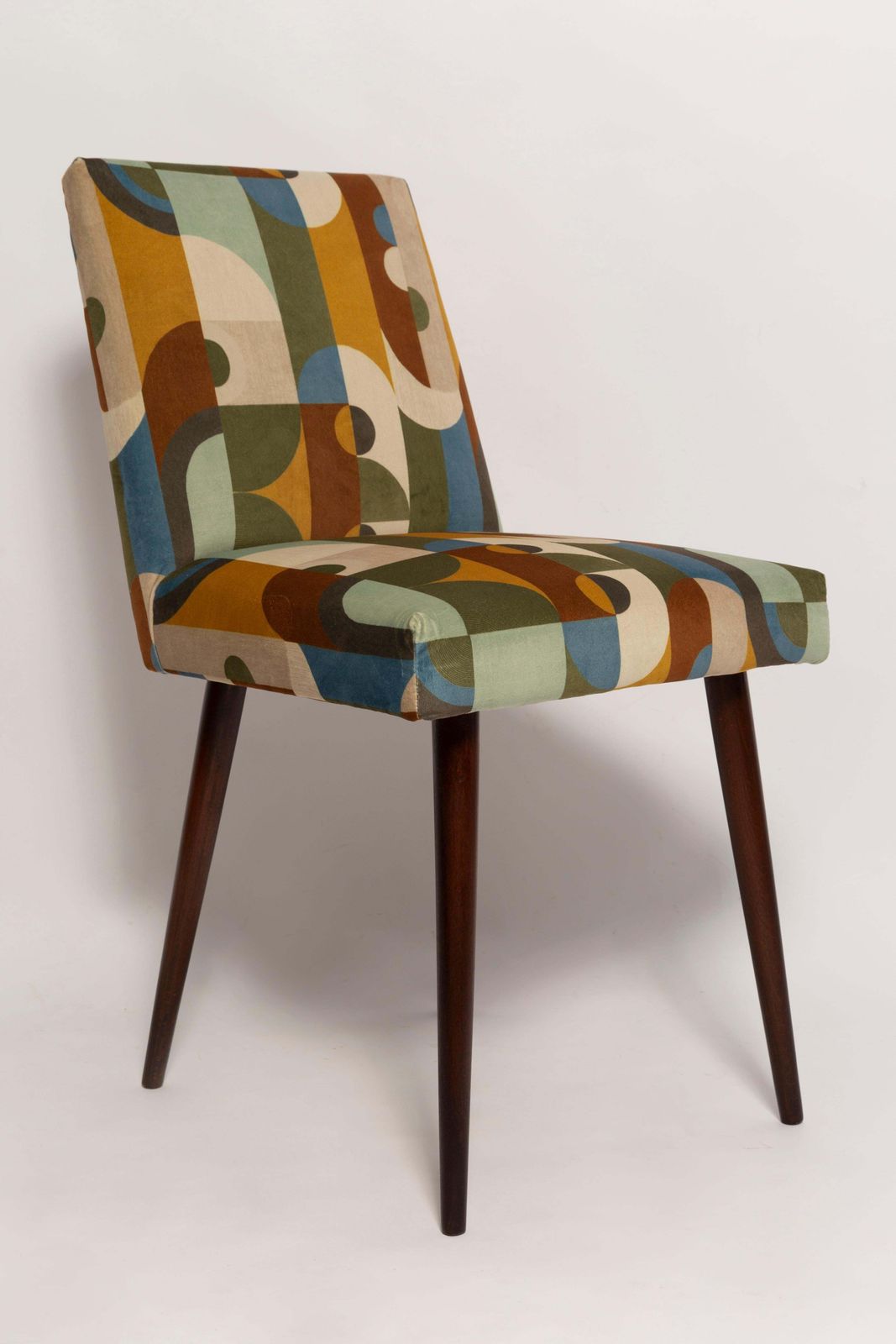 photo for sale Mid Century Stick Chair In Reciproque Velvet By Casamance, 1960s.