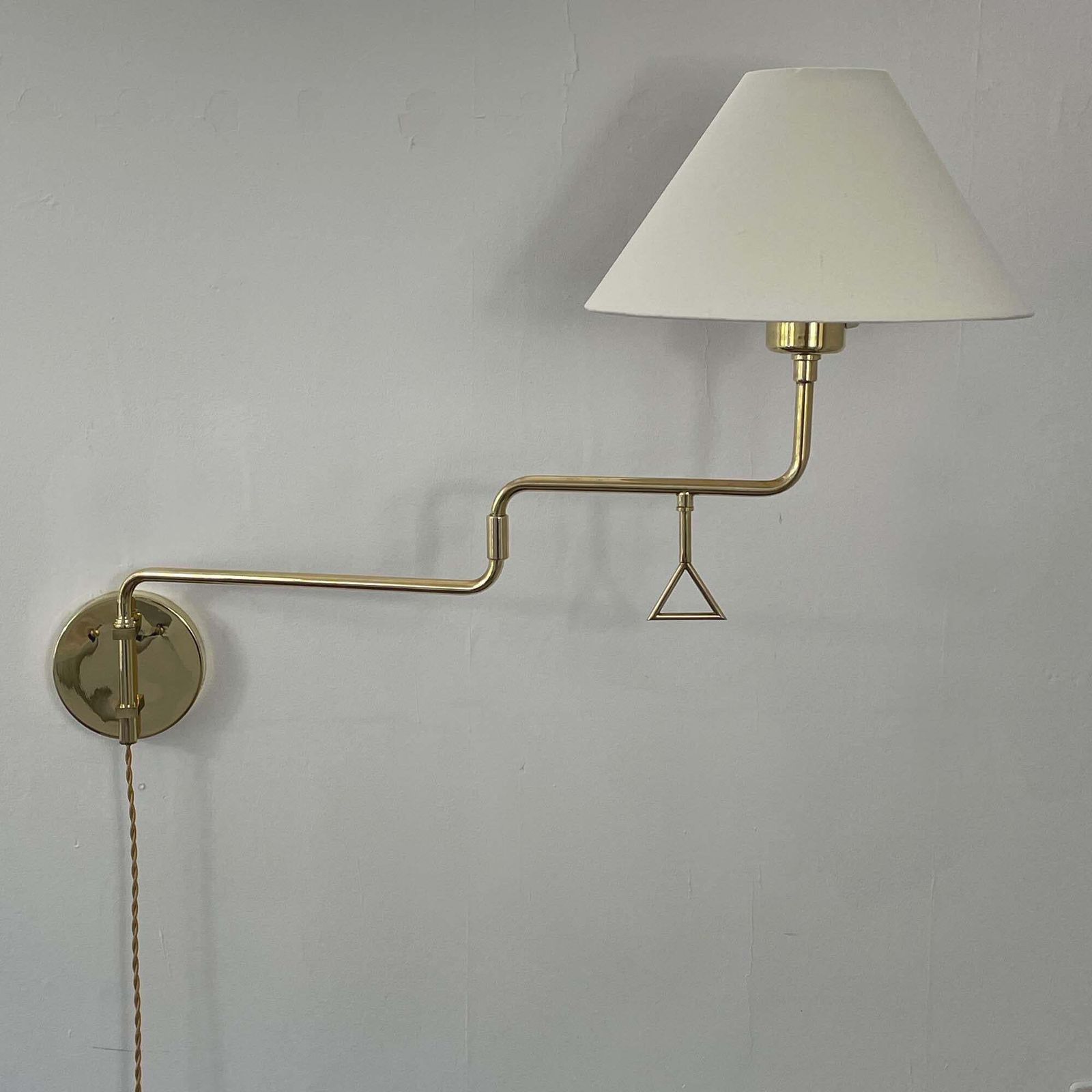 Articulating Brass Wall Light, Armatur Hantverk Tibro, Sweden 1950s photo Lighting