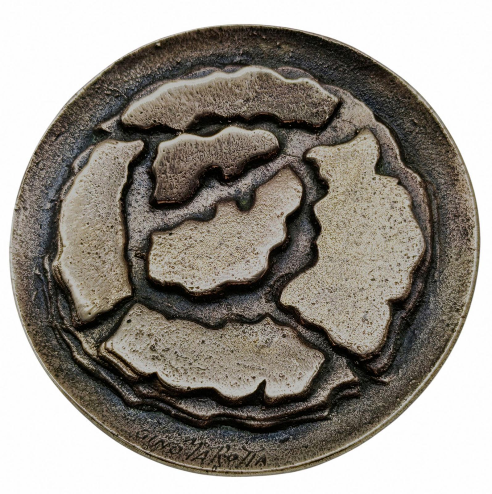 Gino Marotta Decotive Bronze Medallion "La Rosa Sibillina," Signed, 2000s photo furniture