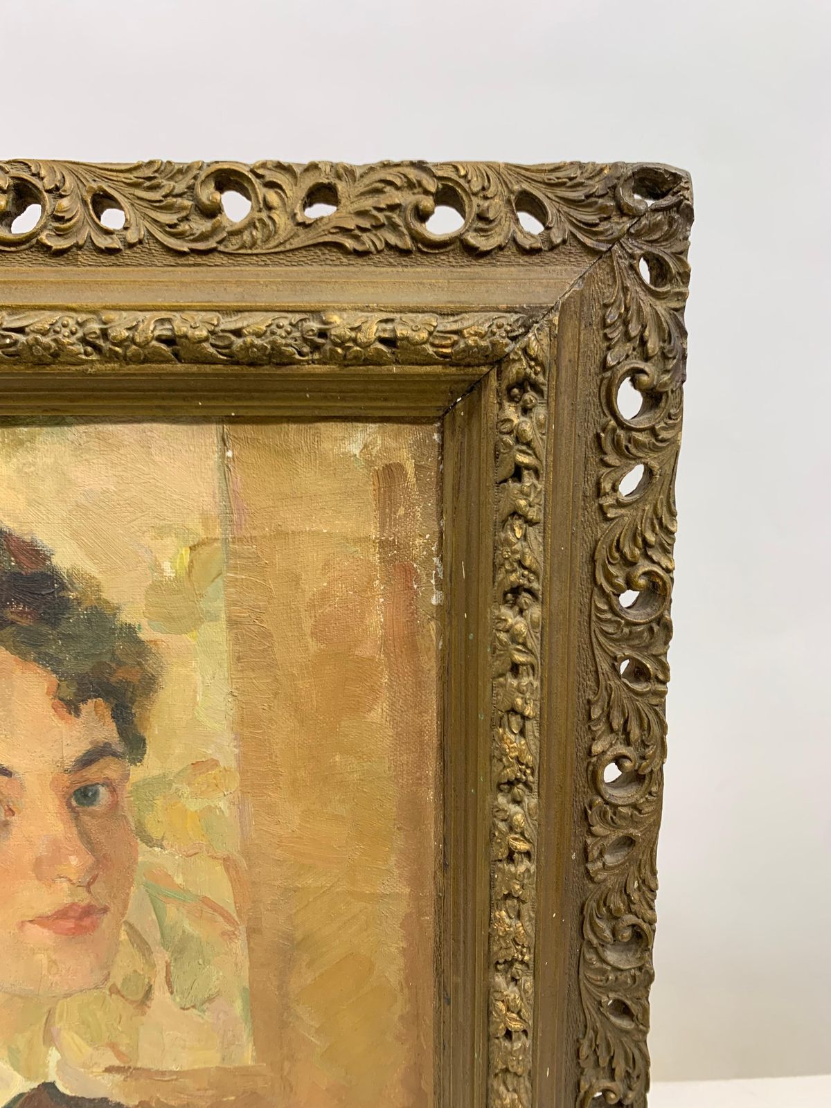Mid 19th Century Signed Oil On Canvas Portrait Of Bourgeois Woman photo Art