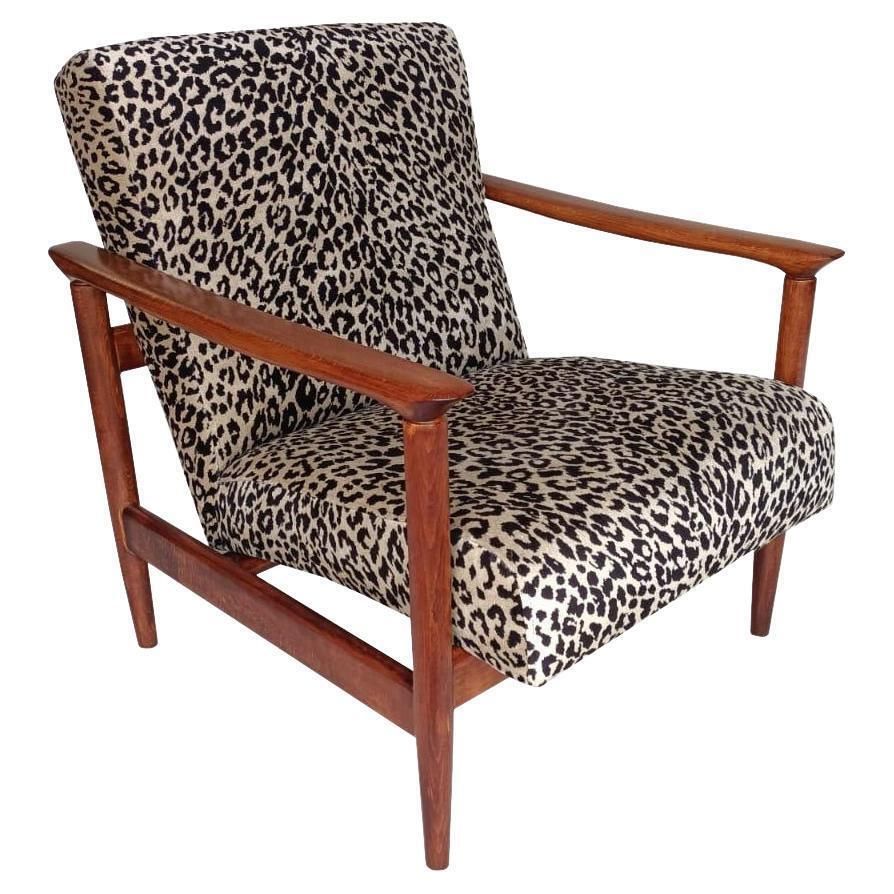Mid Century Beige Leopard Armchair, Gfm 142, Edmund Homa, Europe