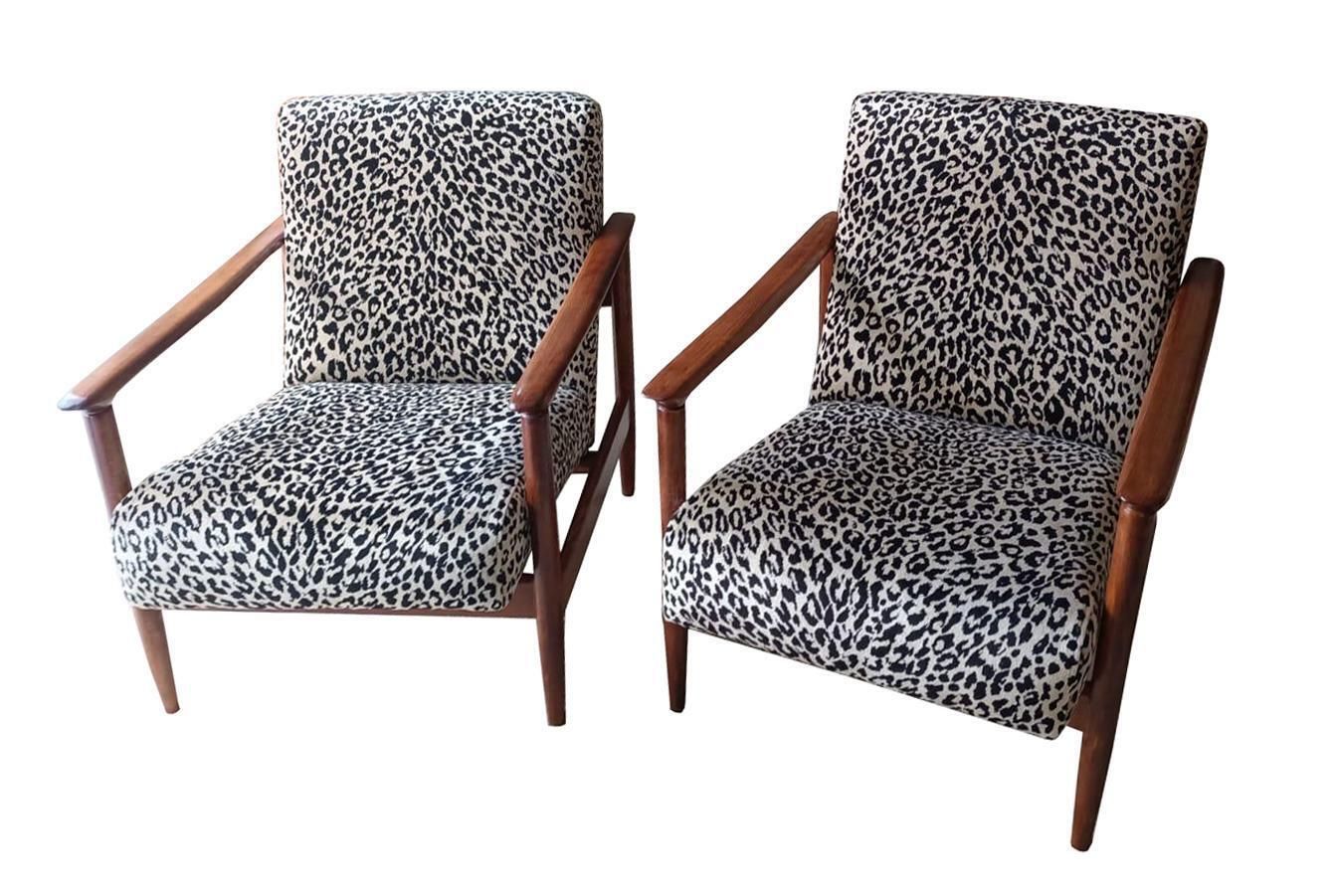 Mid Century Beige Leopard Armchair, Gfm 142, Edmund Homa, Europe photo 1591.0