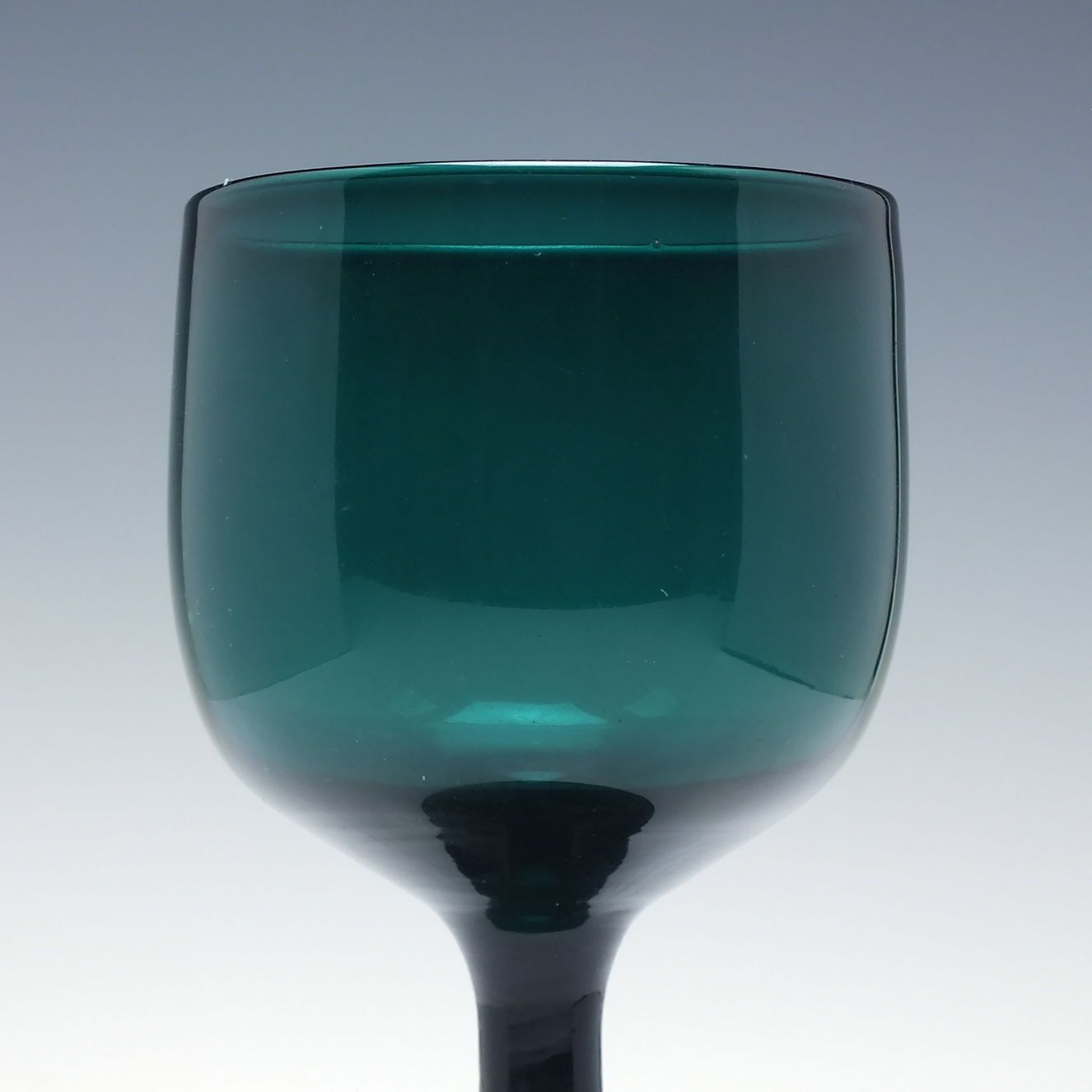 18th Century Antique Bristol Green Plain Stem Wine Glass C1760 photo for sale