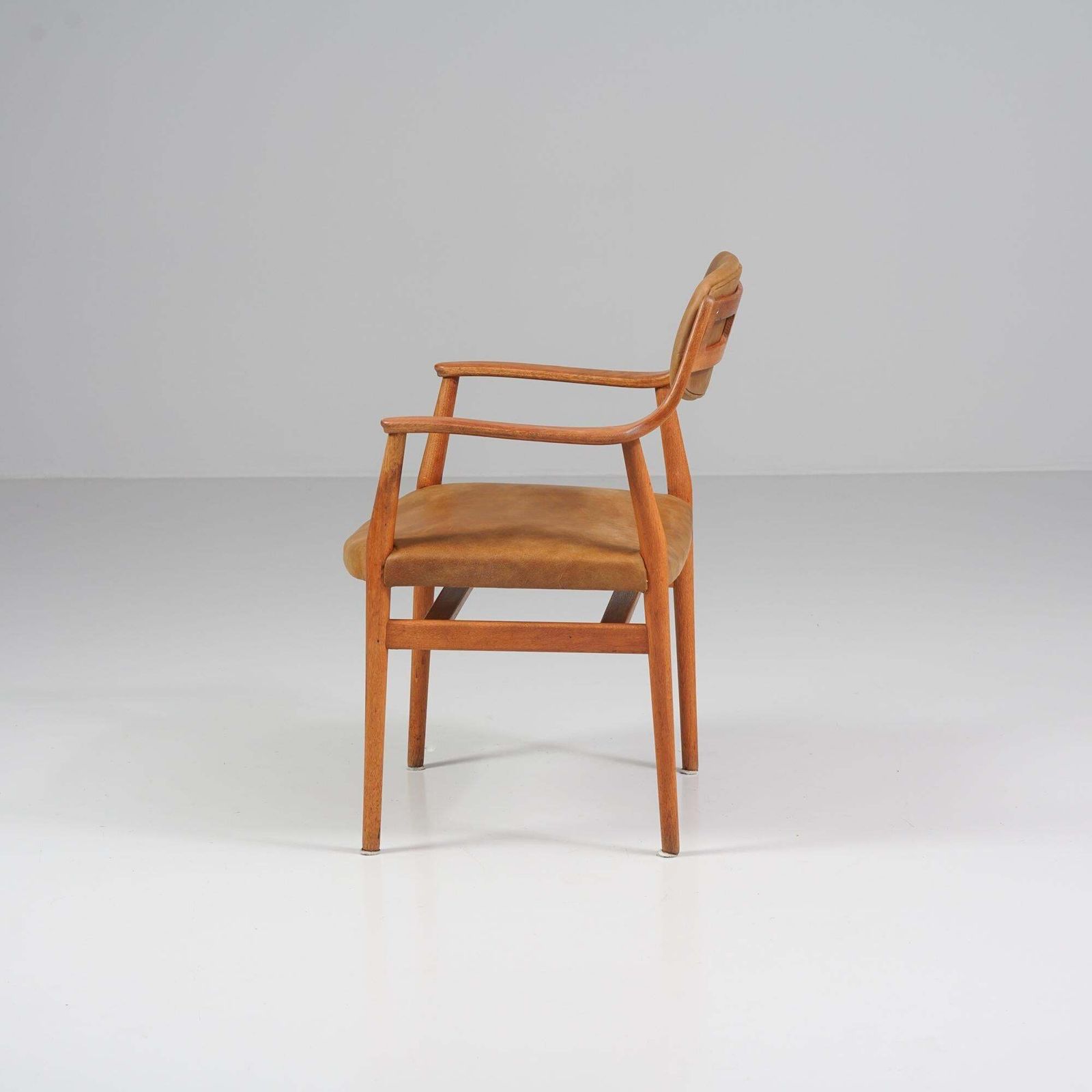 Teak And Leather Armchair, Denmark, 1960s photo 1308.0