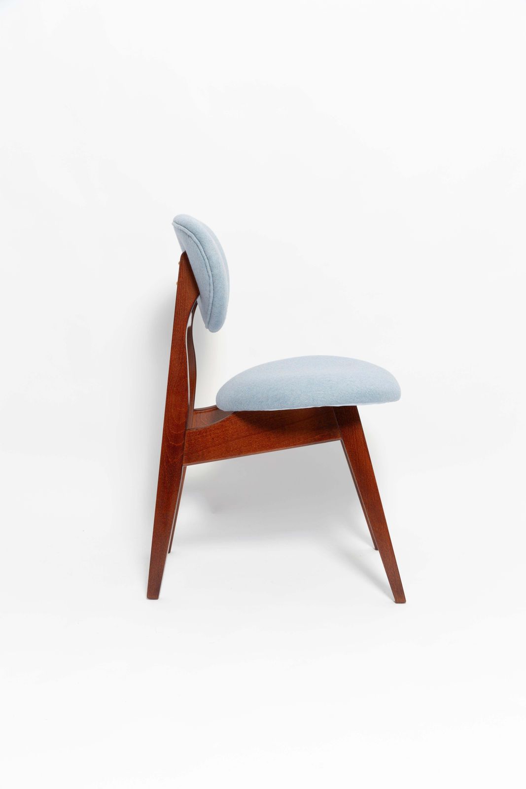 Six Mid Century Blue Mushroom Chairs, Type 200/128, By Kedziorek, Europe, 1960s photo Furniture