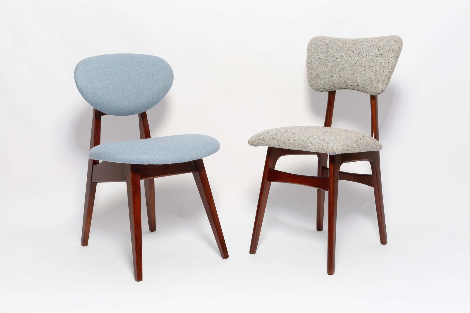Set Of Ten Mid Century Butterfly Chairs, Blue Gray Wool, Europe, 1960s photo furniture