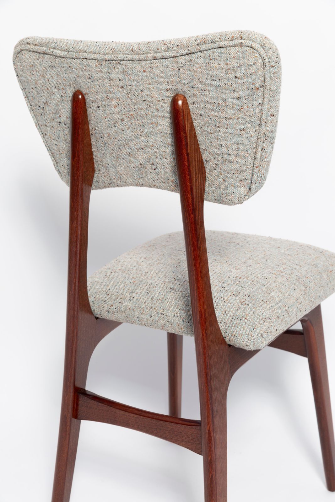 Set Of Ten Mid Century Butterfly Chairs, Blue Gray Wool, Europe, 1960s photo vinterior