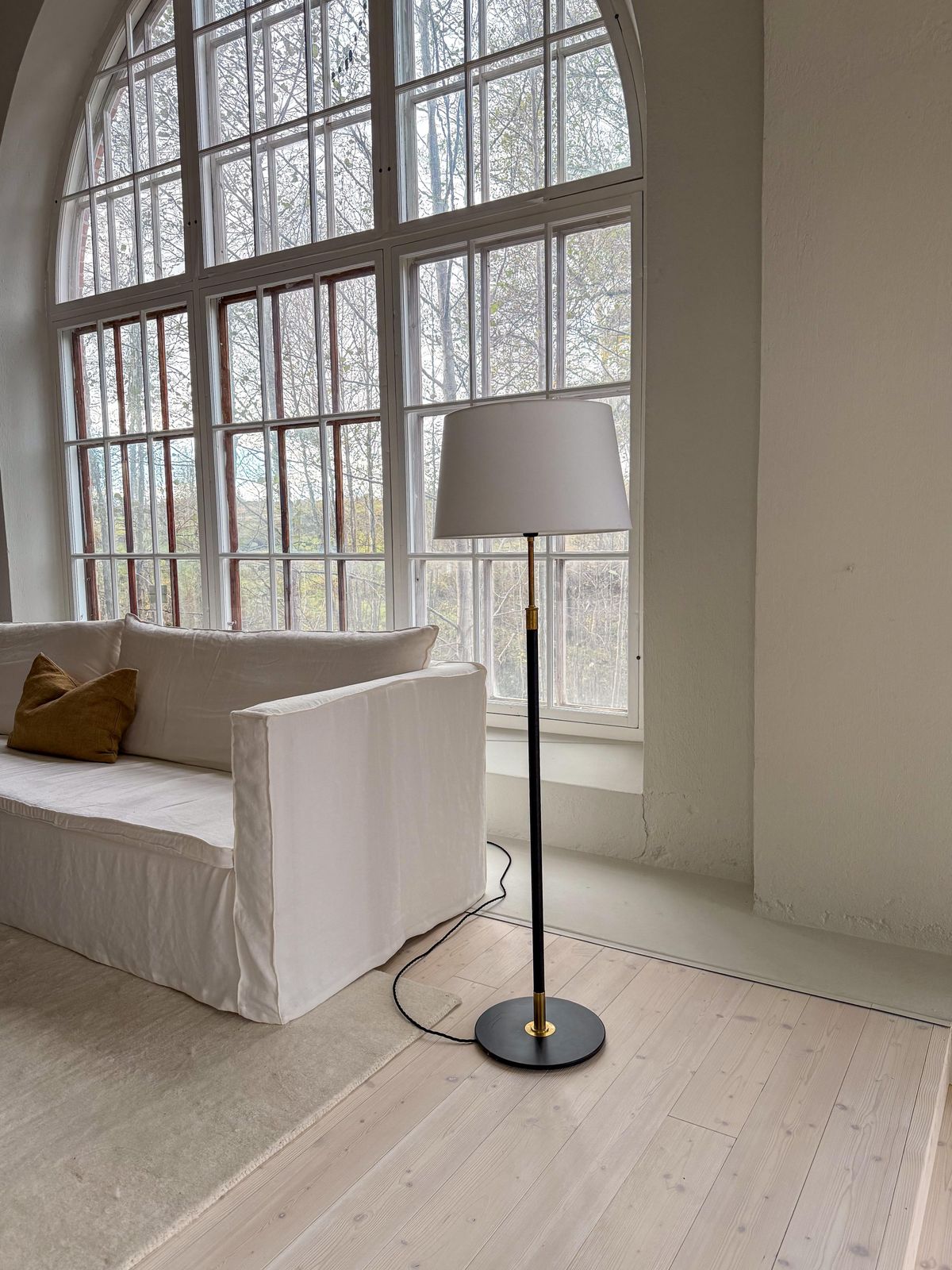 Midcentury Modern Floor Lamp Aage Petersen, For Le Klint, Denmark, 1970s photo for sale