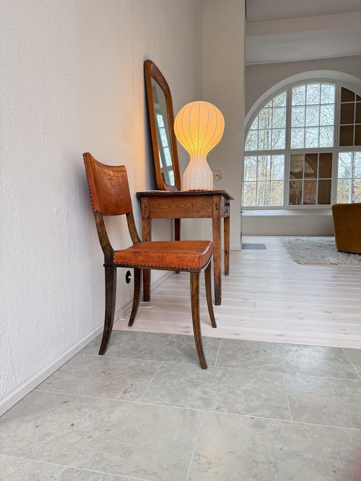 Art Deco Swedish Chair Pine And Leather Carl Bergsten 1929 photo Furniture