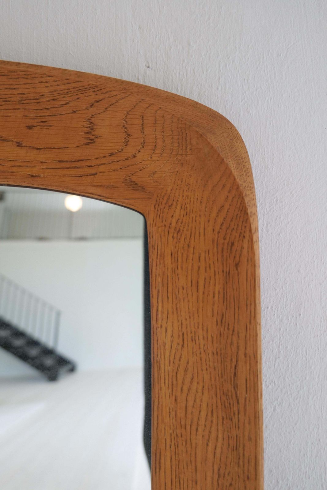 Home Decor Midcentury Modern Sculptural Wall Mirror In Stained Oak, Glass, Glas & Trä 1959 photo