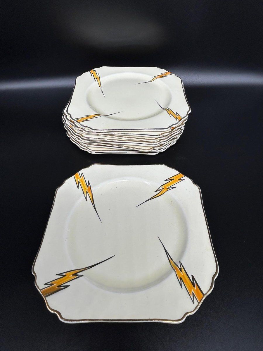 Art Deco Plates By Hugh Longport For Konny Kraft, 1920s, Set Of 12 photo furniture