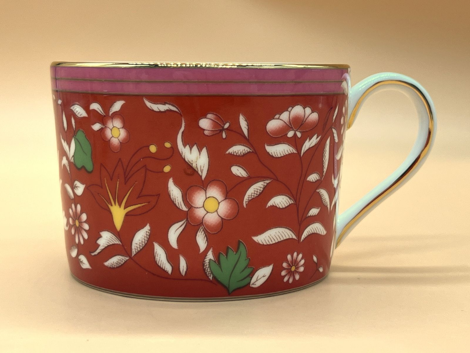 Wedgwood China Wonderlust Collection Crimson Jewel Design Tea Cup & Saucer Duo. photo furniture