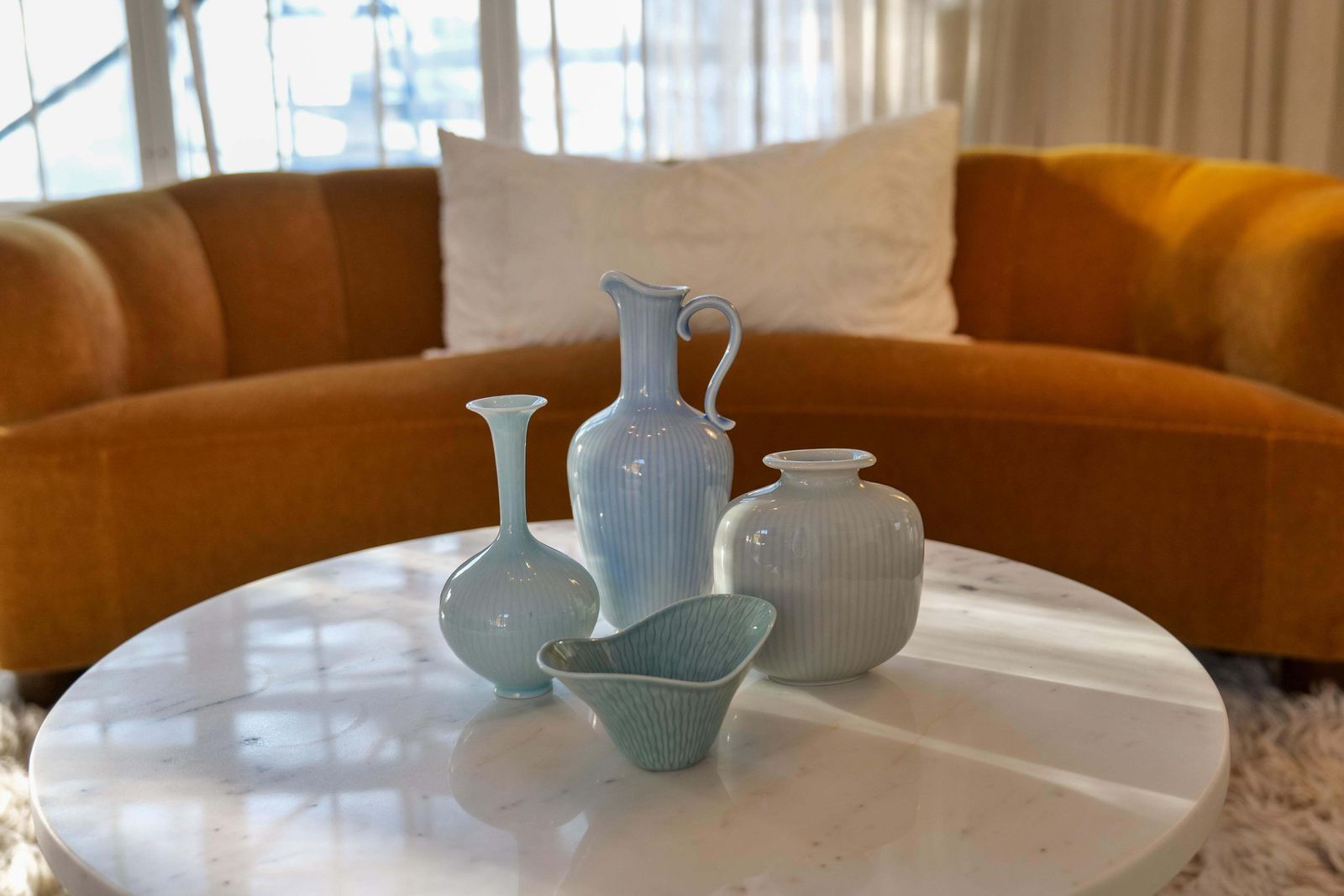 Midcentury Modern Set Of 4 Ceramic Vases Rörstrand Gunnar Nylund, Sweden, 1950s photo Home Decor