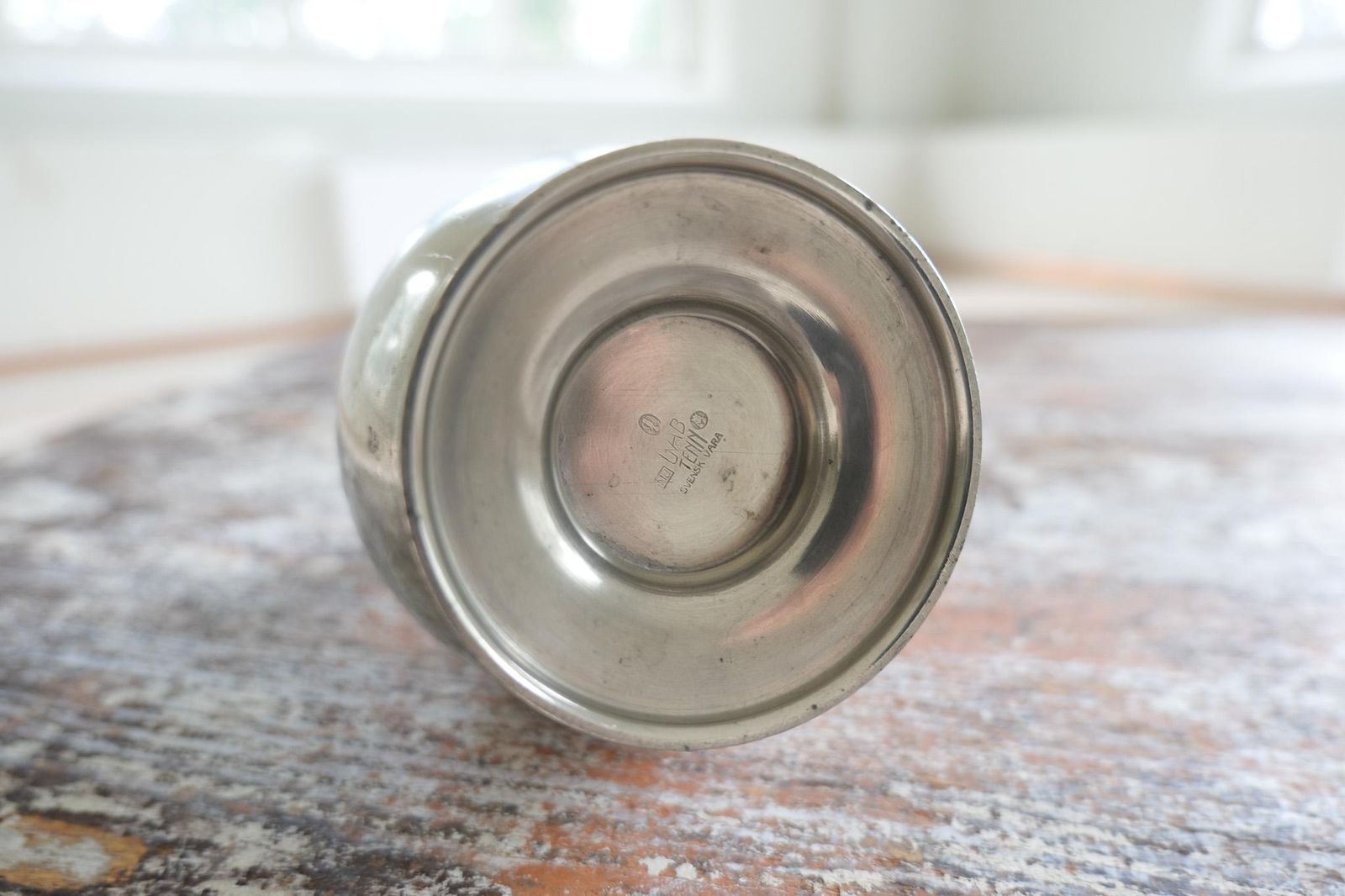 Home Decor Art Deco Sculptural Vase / Decanter In Pewter Sweden Gab 1930s photo