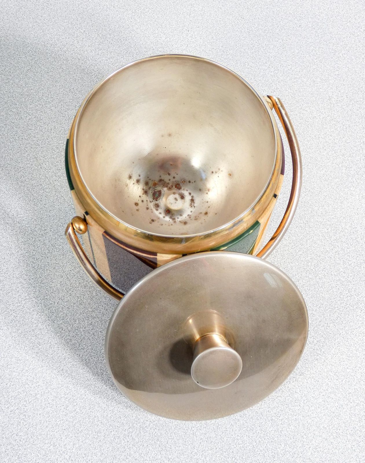 photo vintage Caraffa Termica E Secchiello Porta Ghiaccio, Design Aldo Tura. Italia, Anni 40