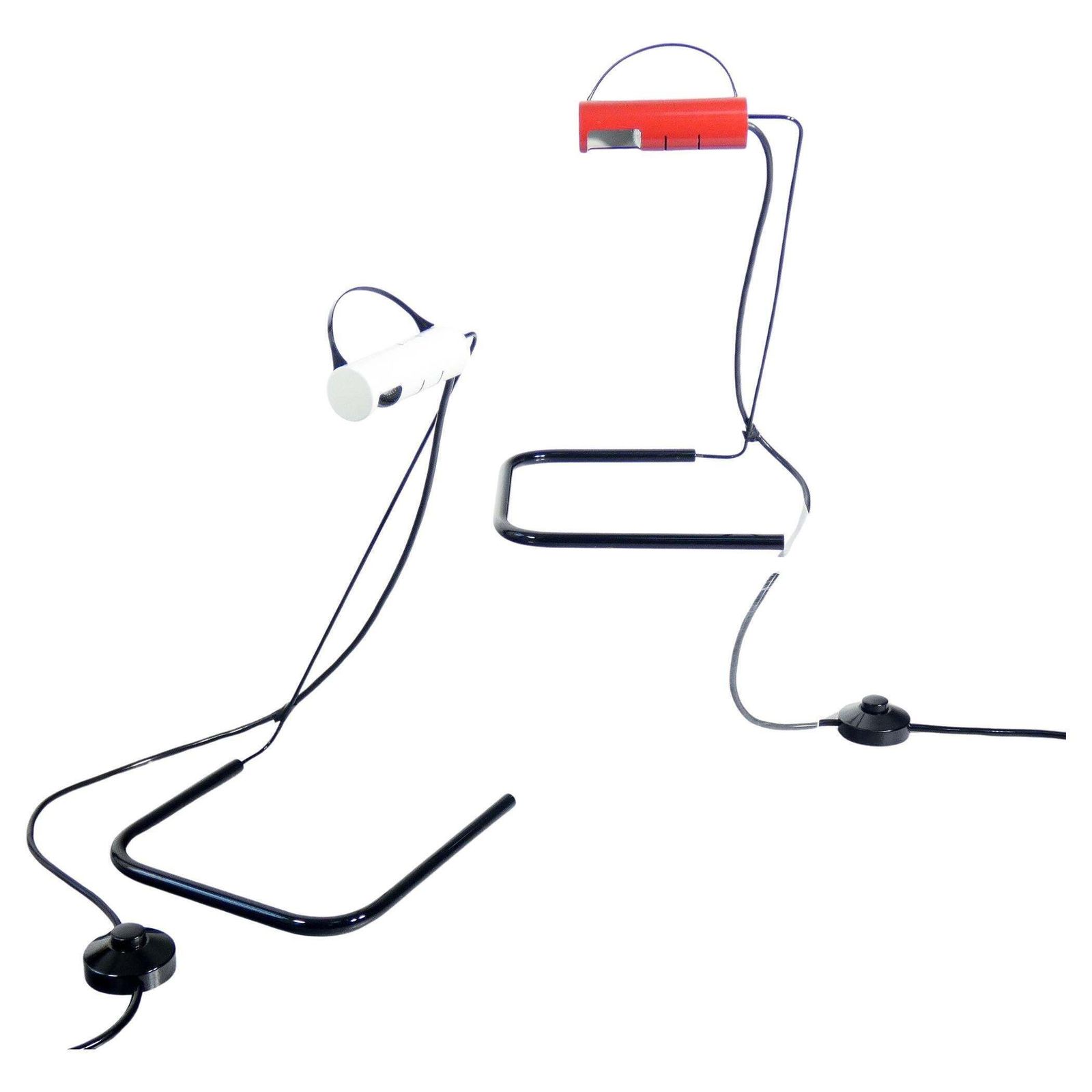 Coppia Di Lampade Slalom, Design Vico Magistretti Per Oluce. Italia, Anni 80