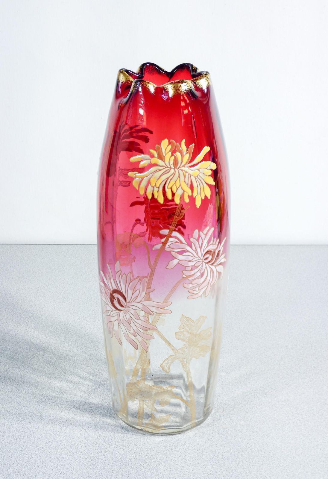 Vaso In Vetro Soffiato Dipinto A Mano Legras. Francia, XX Secolo photo furniture