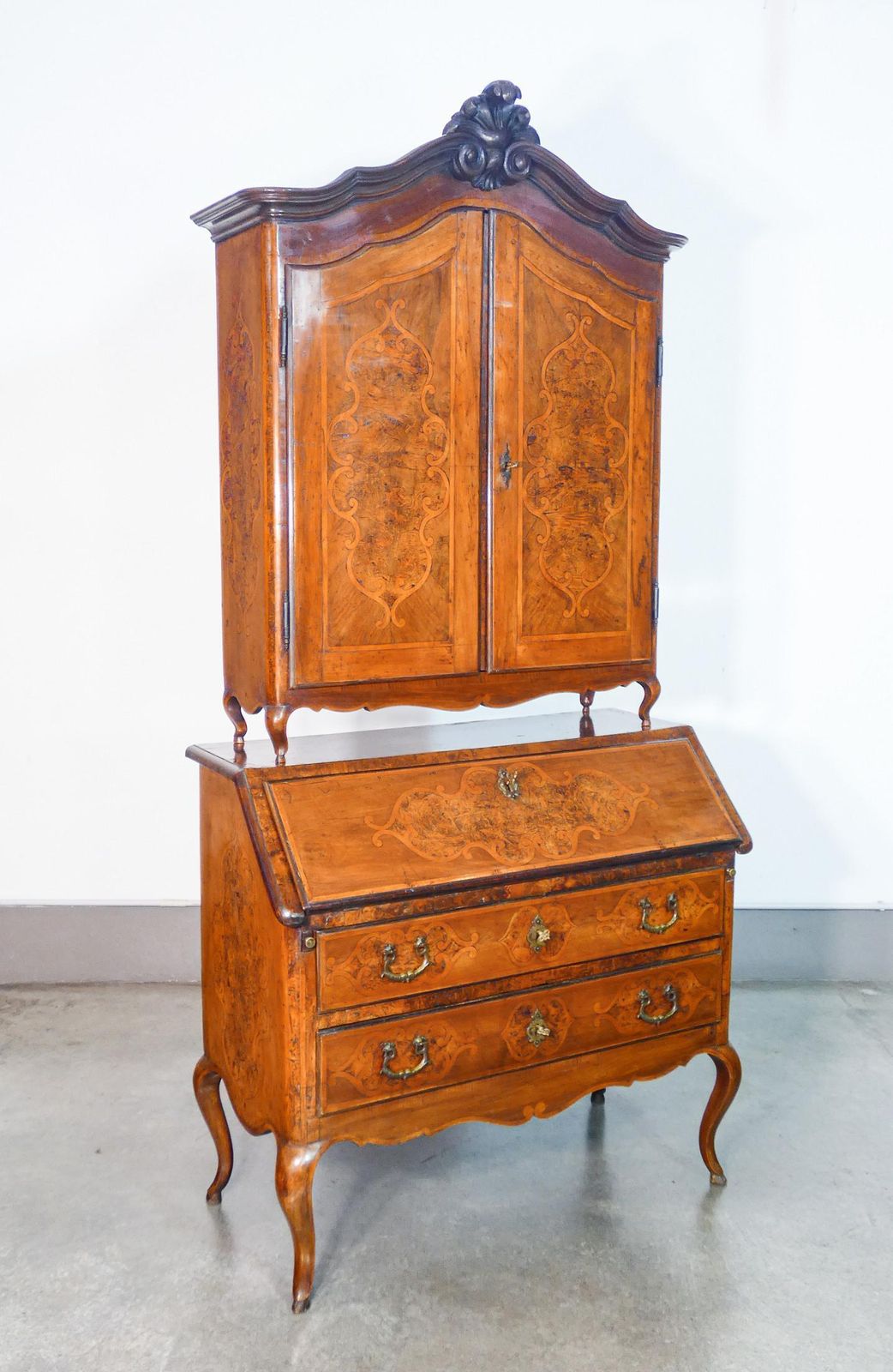 Trumeau Secretaire Piemontese Luigi XV, In Legno Intarsiato. XVIII Secolo photo Furniture