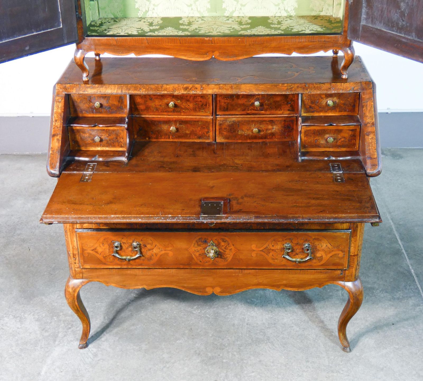 Trumeau Secretaire Piemontese Luigi XV, In Legno Intarsiato. XVIII Secolo photo buy