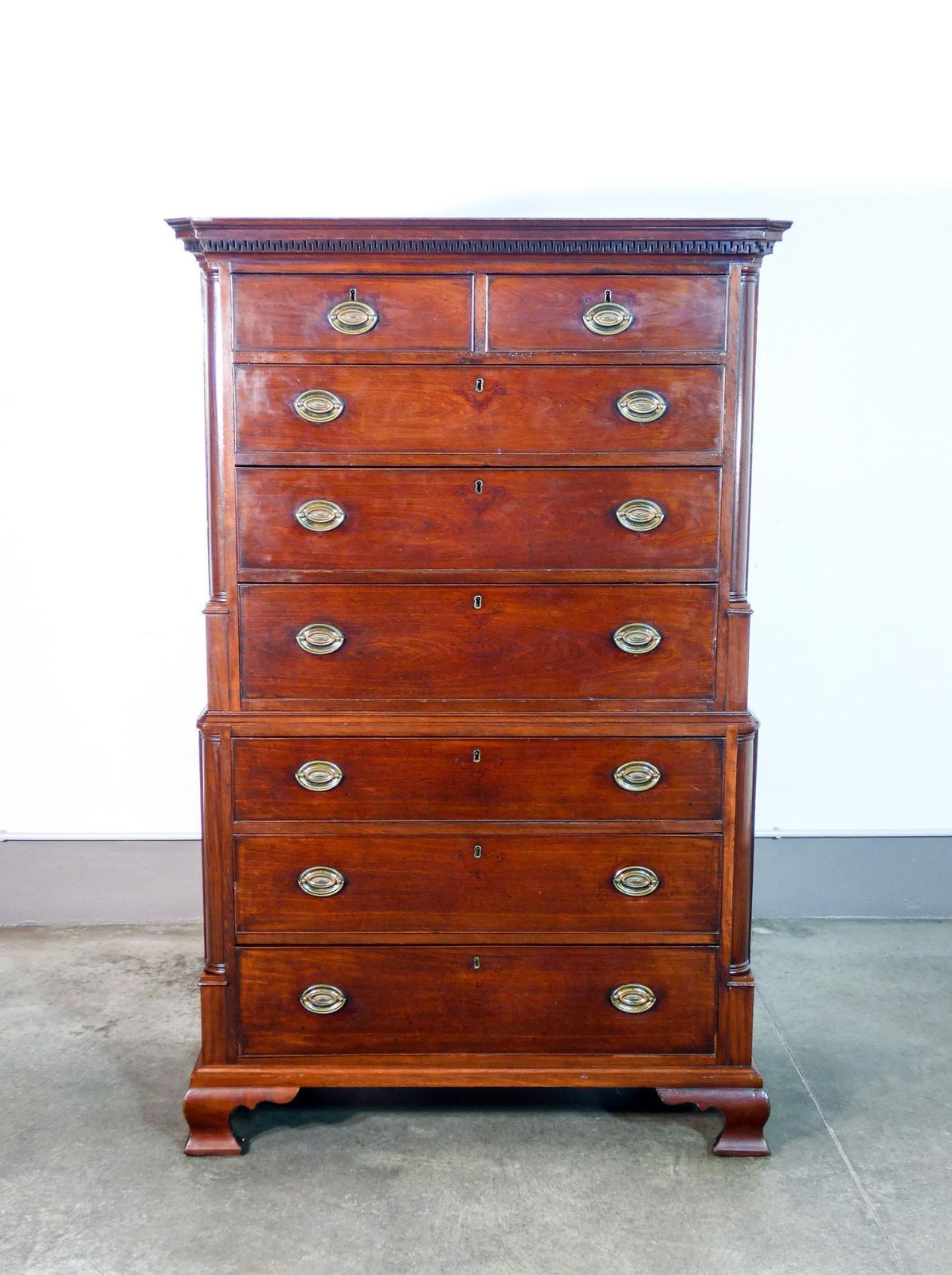 English Chest Of Drawers, Georgian Period, With Eight Drawers. England, Late 1700s photo for sale