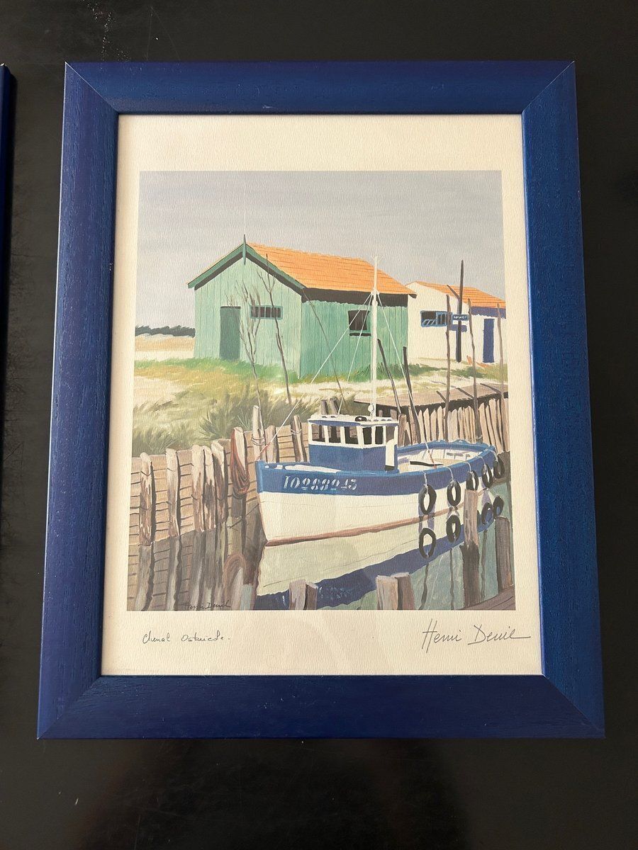 photo furniture Henri Deuil, Coastal Scenes, 2000s, Lithographs, Set Of 2