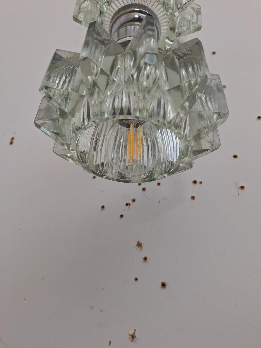 Murano Glass And Brass N.2 Wall Lamps, Italy, 1930s, Set Of 2 photo for sale