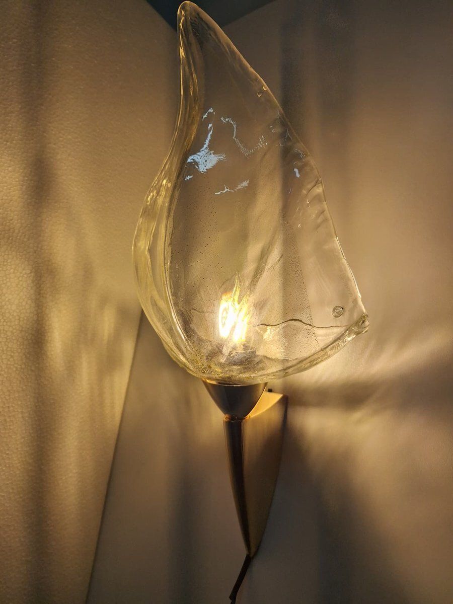 Wall Lamps In Brass Structure And Murano Glass From La Murrina, 1980s, Set Of 2 photo buy